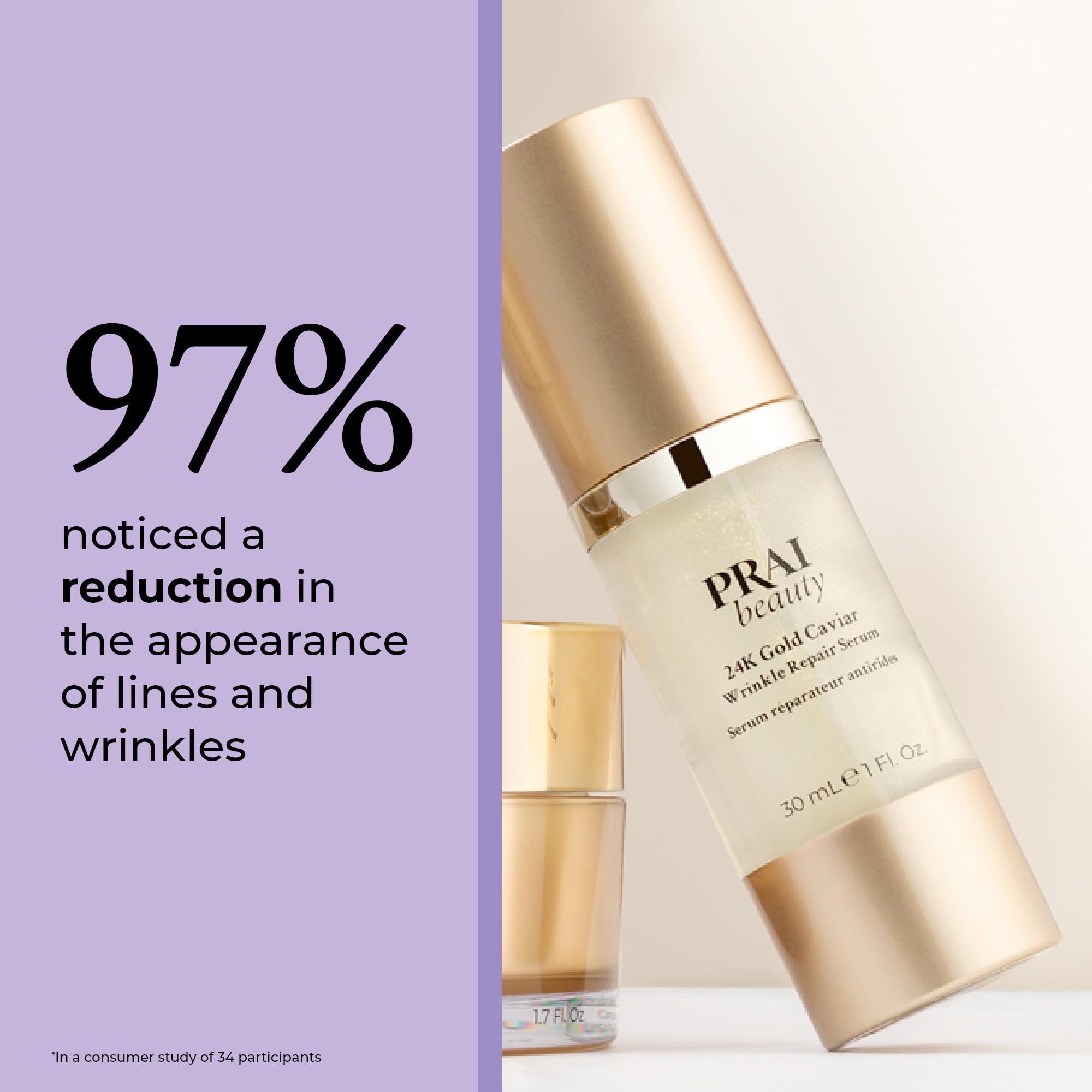 PRAI 24k Gold Caviar Wrinkle Repair Serum 30ml - Advanced Anti-Aging & Firming 4