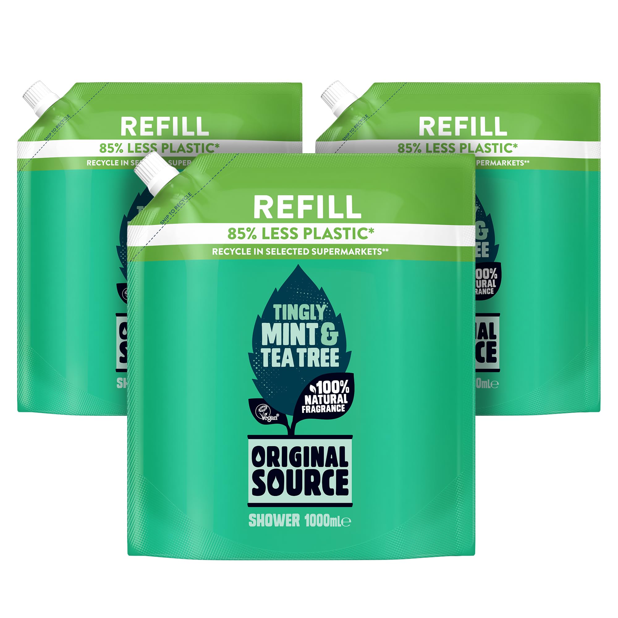 Original Source Duschgel mit Minze und Teebaumöl, 100 % natürlichem Duft, vegan