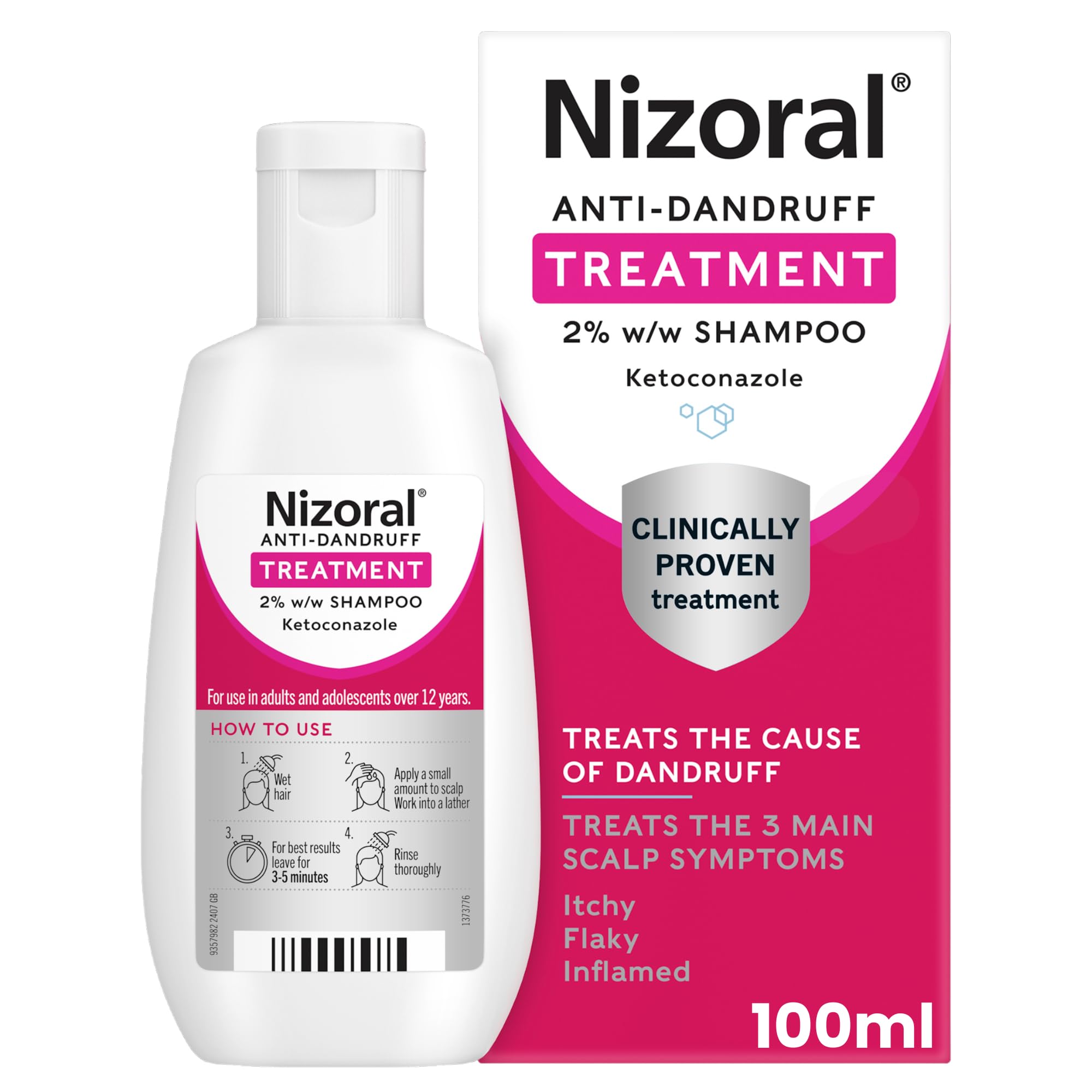 Nizoral Anti-Dandruff Treatment Shampoo with Ketoconazole for Flakes and Itching