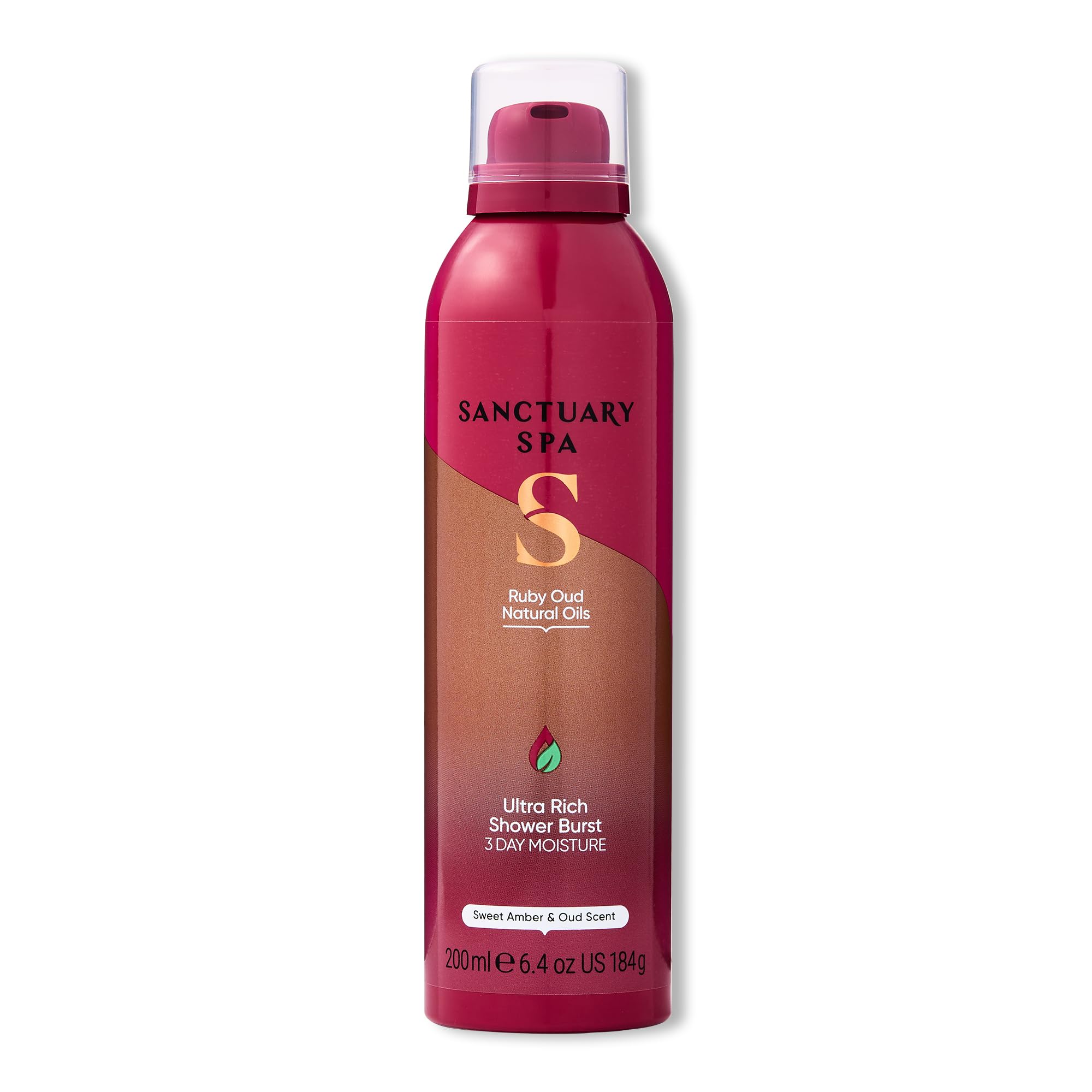 Sanctuary Spa Ruby Oud Shower Burst Foaming Gel with Sunflower & Oud Oil