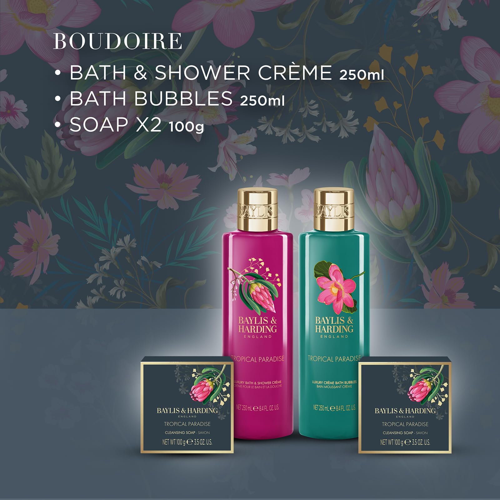 Baylis & Harding Boudoire Tropical Paradise Indulgent Bathing Gift Set - Vegan Friendly 3