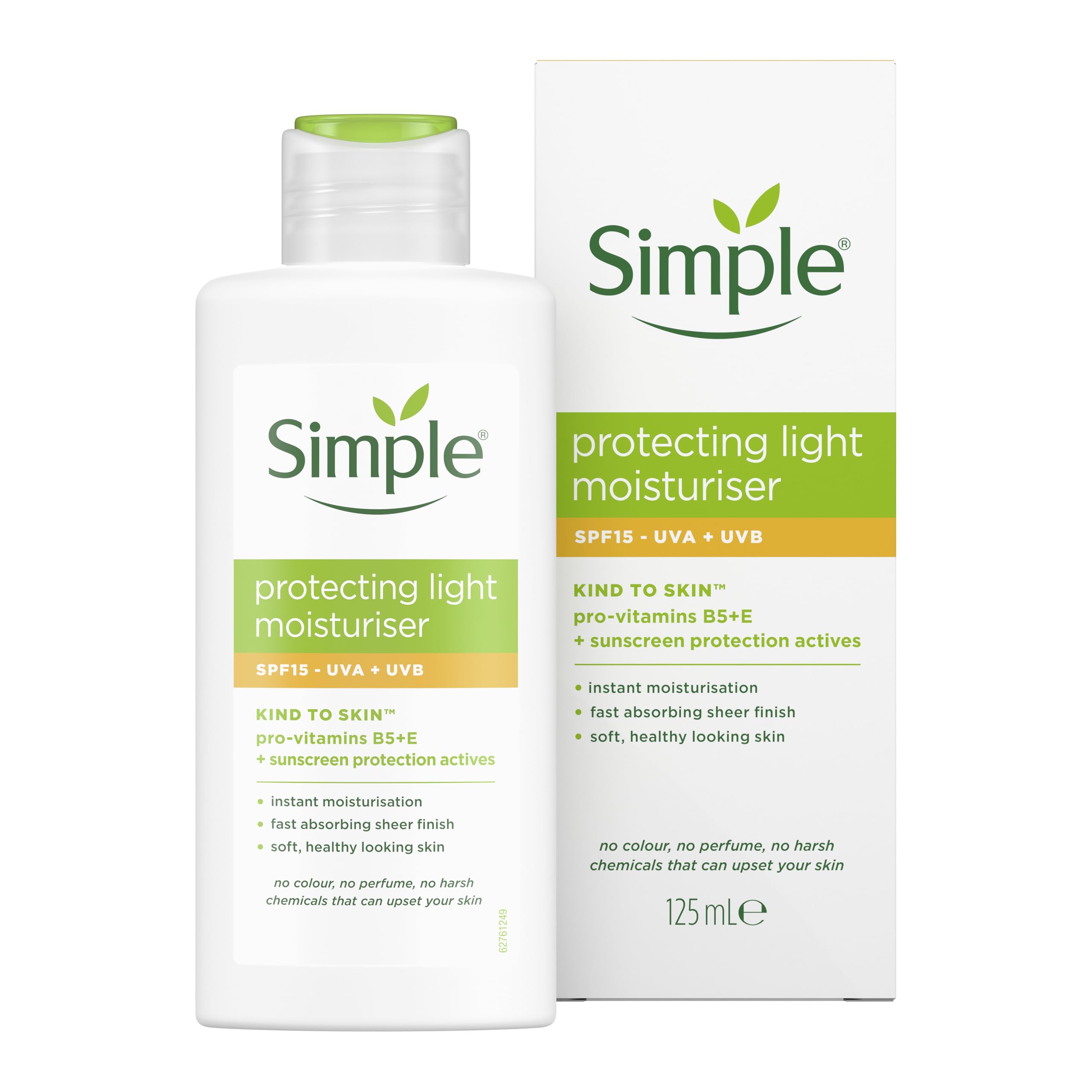 Simple Kind to Skin Protecting Light Moisturiser SPF 15 with Pro-Vitamin B5 & Vitamin E, 125 ml