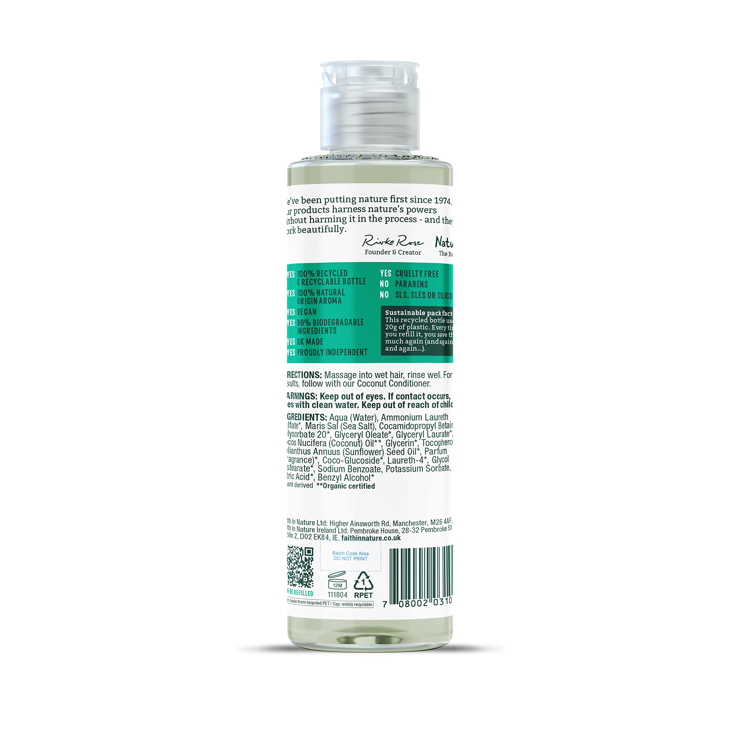 Faith In Nature Natural Coconut Shampoo 300ml - Hydrating, Vegan & Cruelty-Free 3