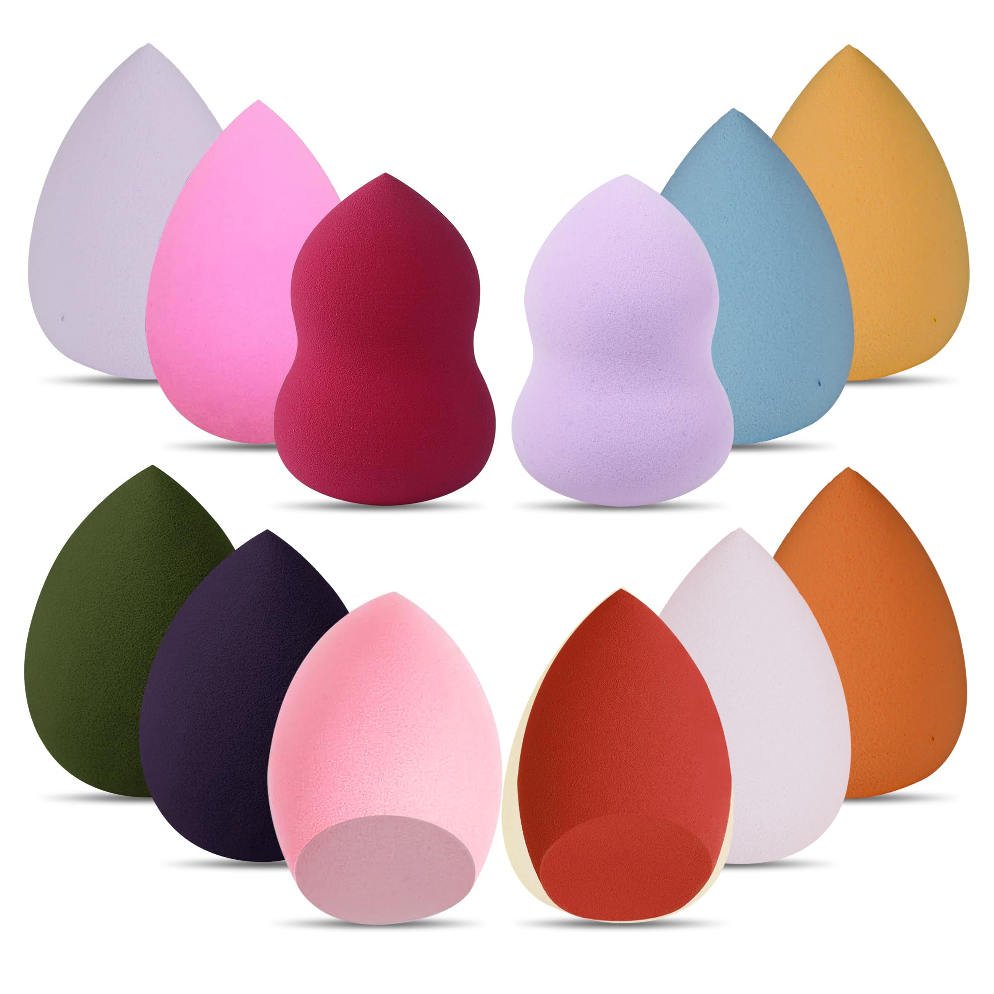 G4GADGET 12 PCS Multi-Coloured Makeup Sponges Set for Flawless Foundation Application