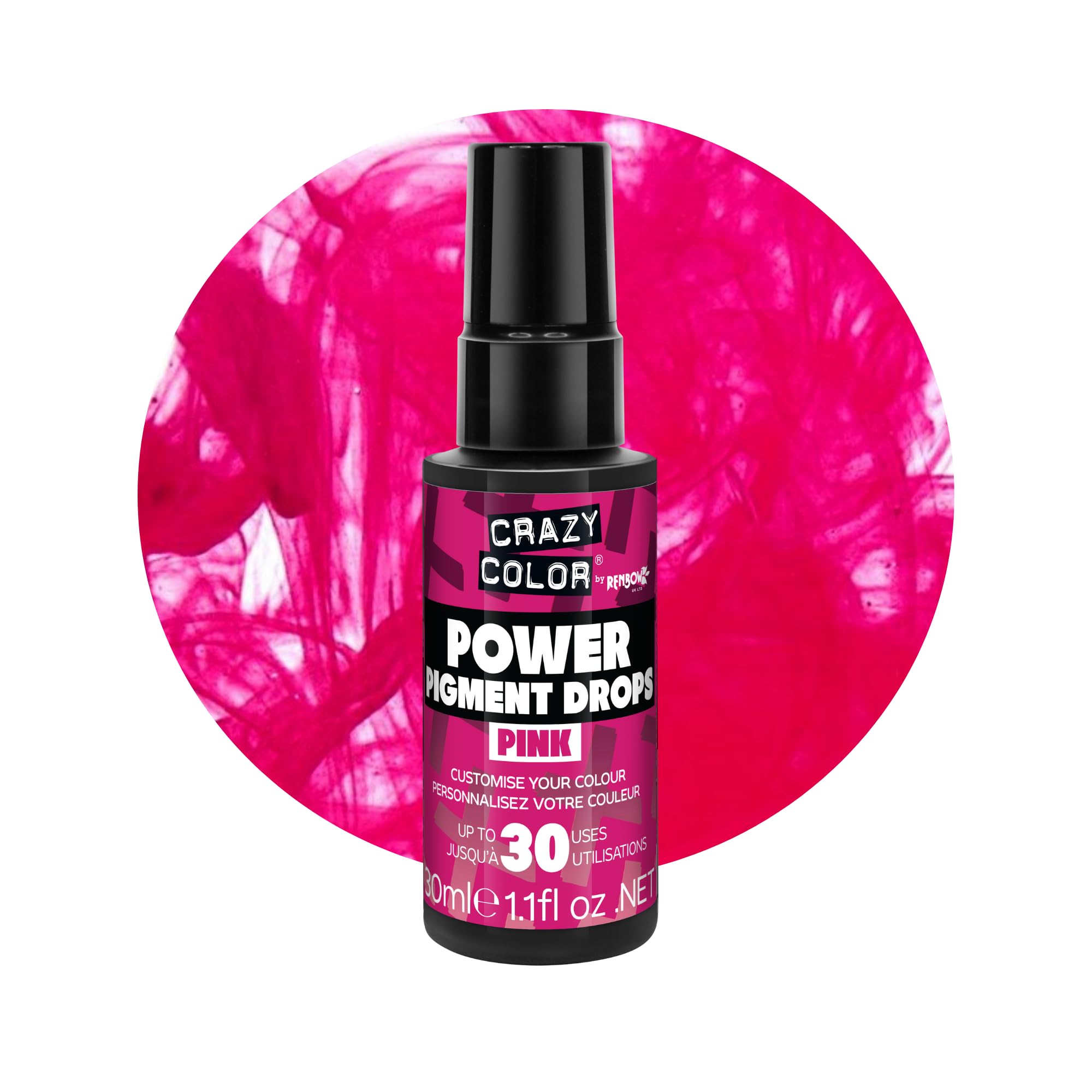 Crazy Color Pink Power Pigment Drops | Ultra Concentrated Hair Colour for Custom Tones 7