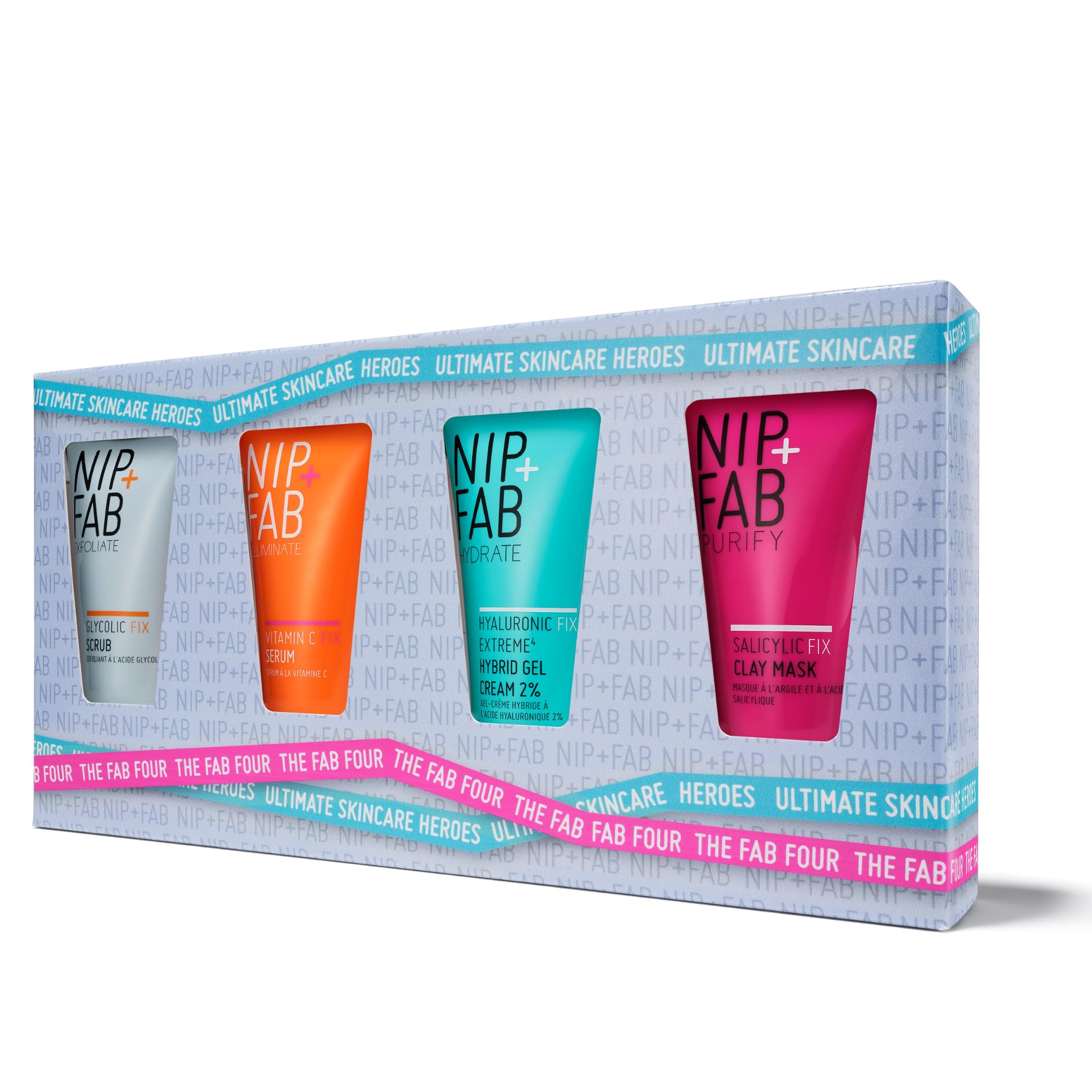 NIP+FAB Das Fab Four Geschenkset, enthält 4 große Produkte in Deluxe-Größe, Glyc 1