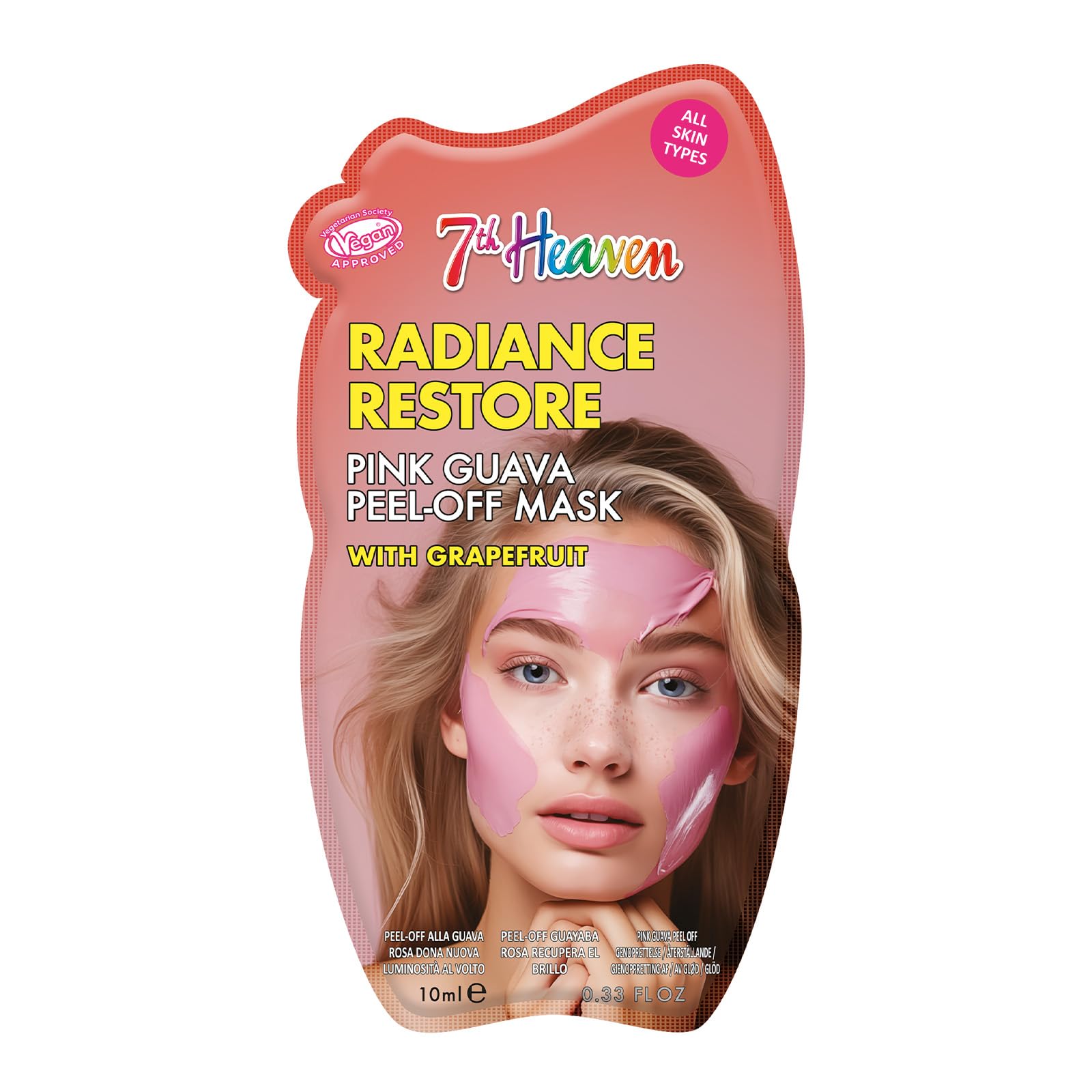 7th Heaven Pink Guava Peel Off Face Mask with Grapefruit for Radiance Restore