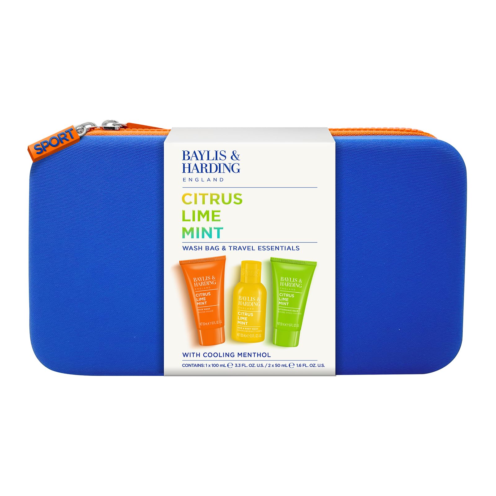 Baylis & Harding Men's Citrus, Lime & Mint Wash Bag Gift Set - Vegan Friendly Travel Essentials
