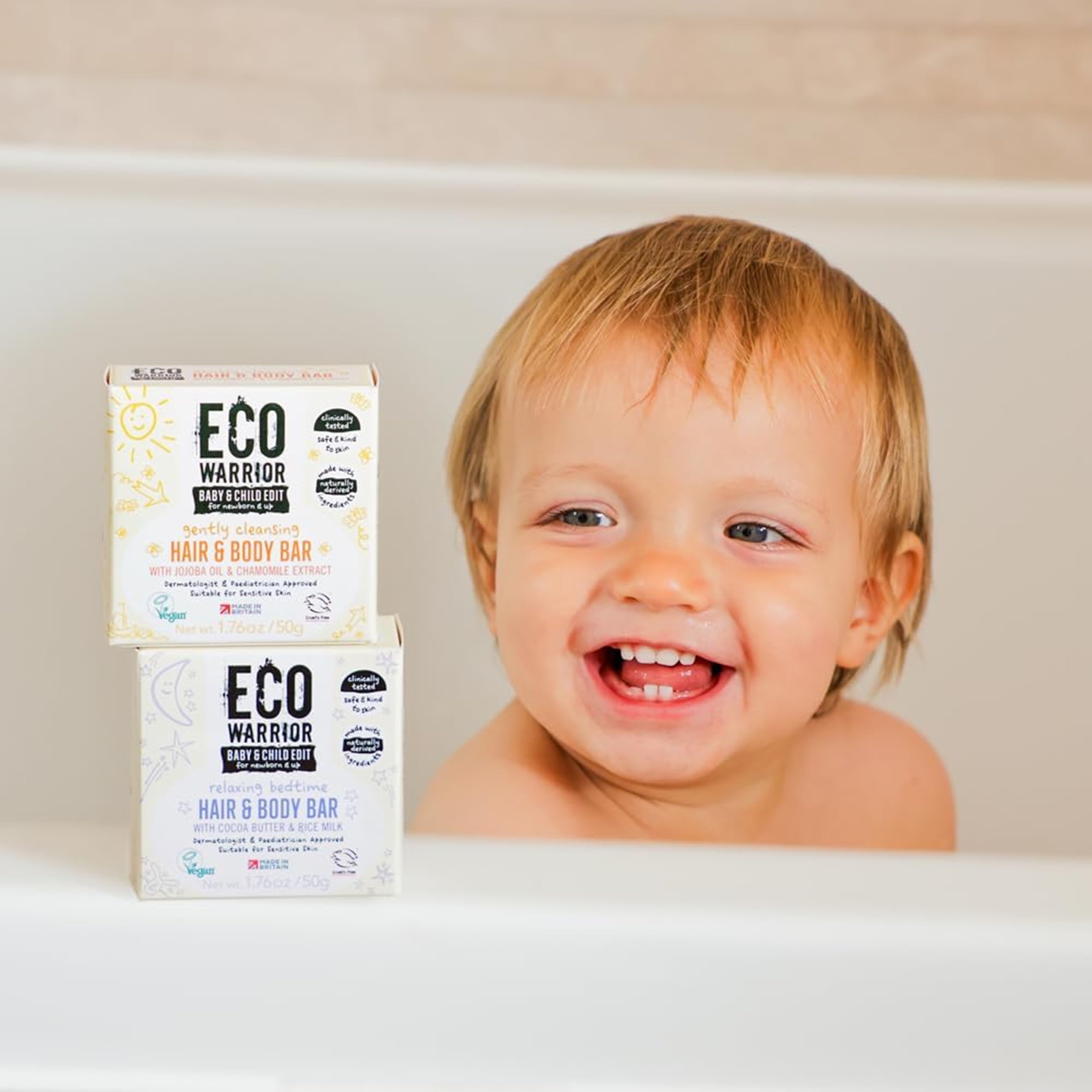 Eco Warrior Baby- und Kinder-Haar- und Körperseife 50 g | Vegan, tierversuchsfrei, 2-in-1-Waschmittel 8