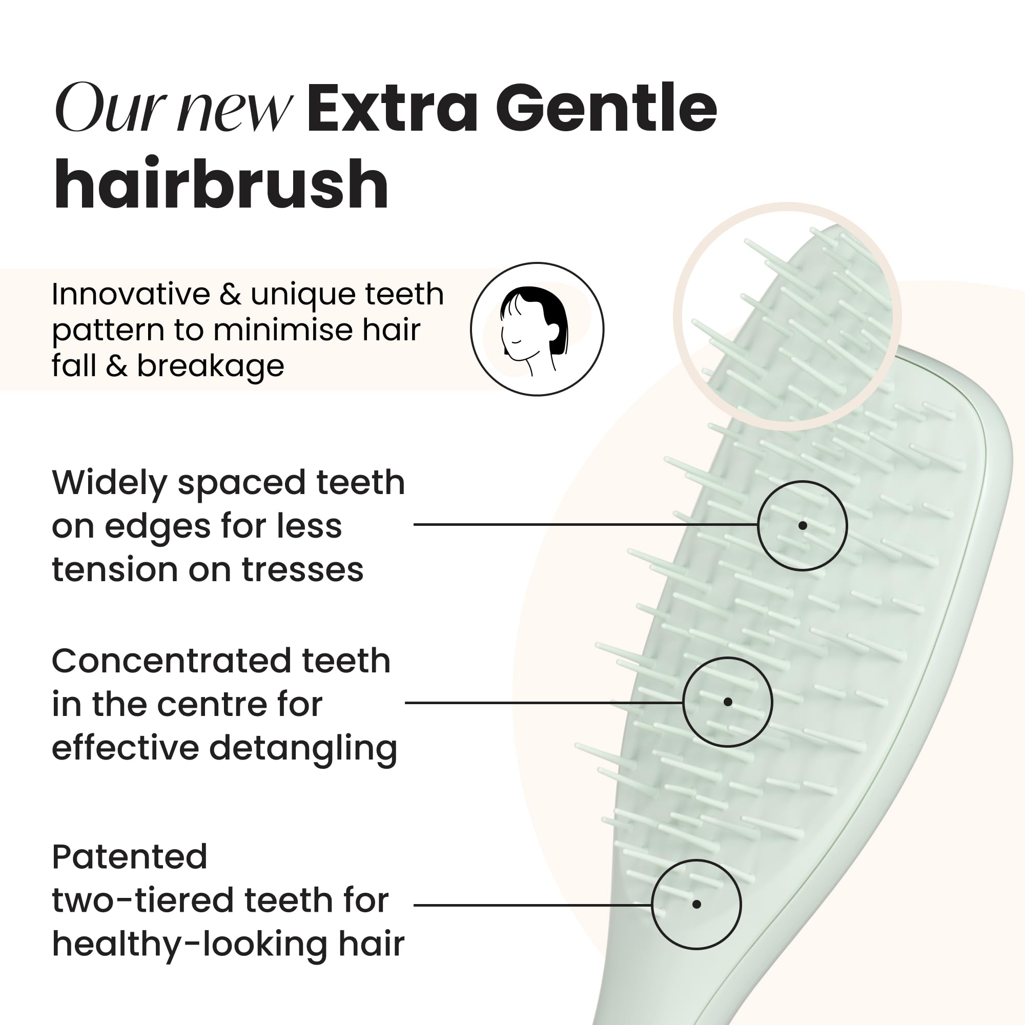 Tangle Teezer Extra Gentle Ultimate Detangler Hairbrush for Wet & Dry Hair - Eucalyptus