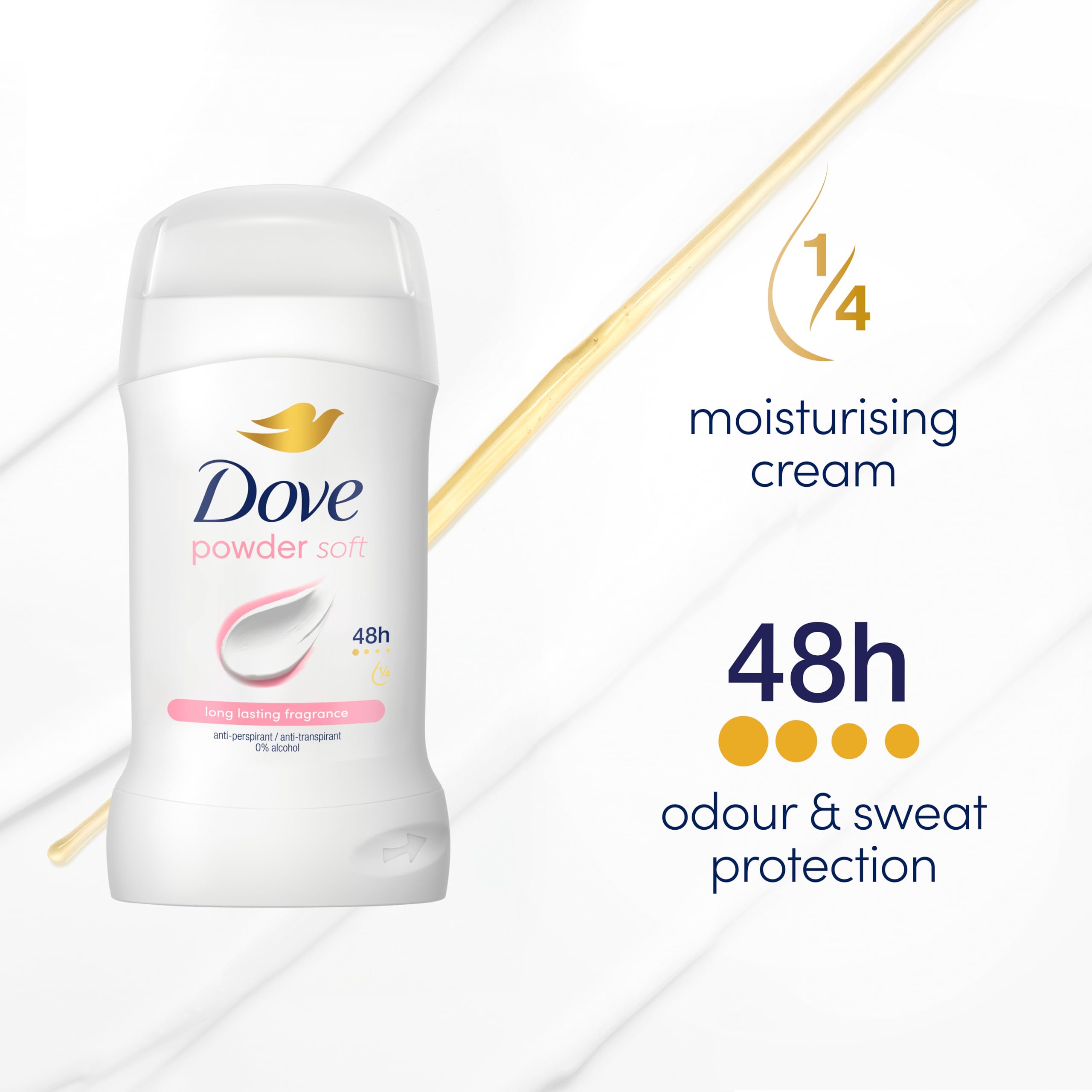Dove Powder Soft Antiperspirant Deodorant Cream Stick for Women - 48 Hour Protection 3