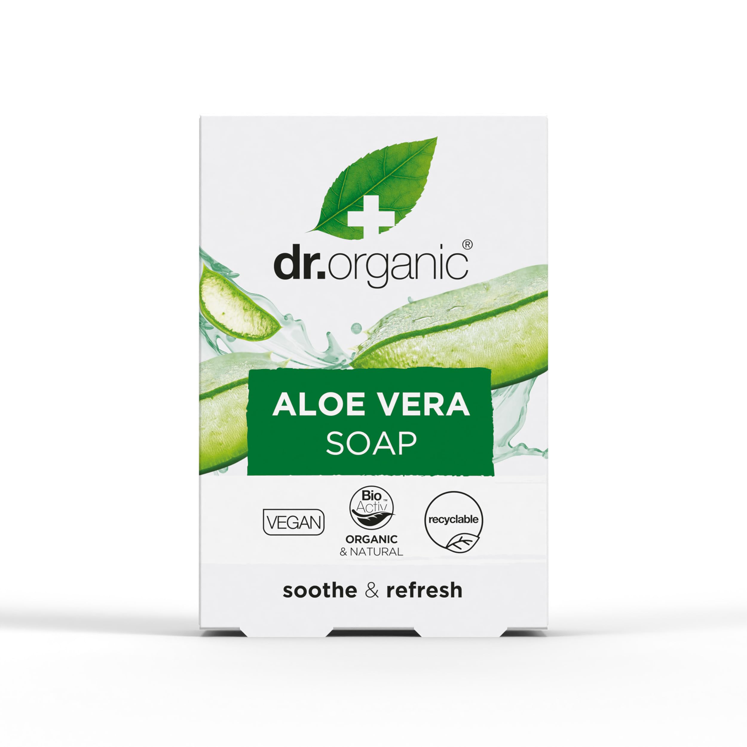 Dr. Organic Aloe Vera Soap Bar 100g - Soothing Organic Cleanse for All Skin Types