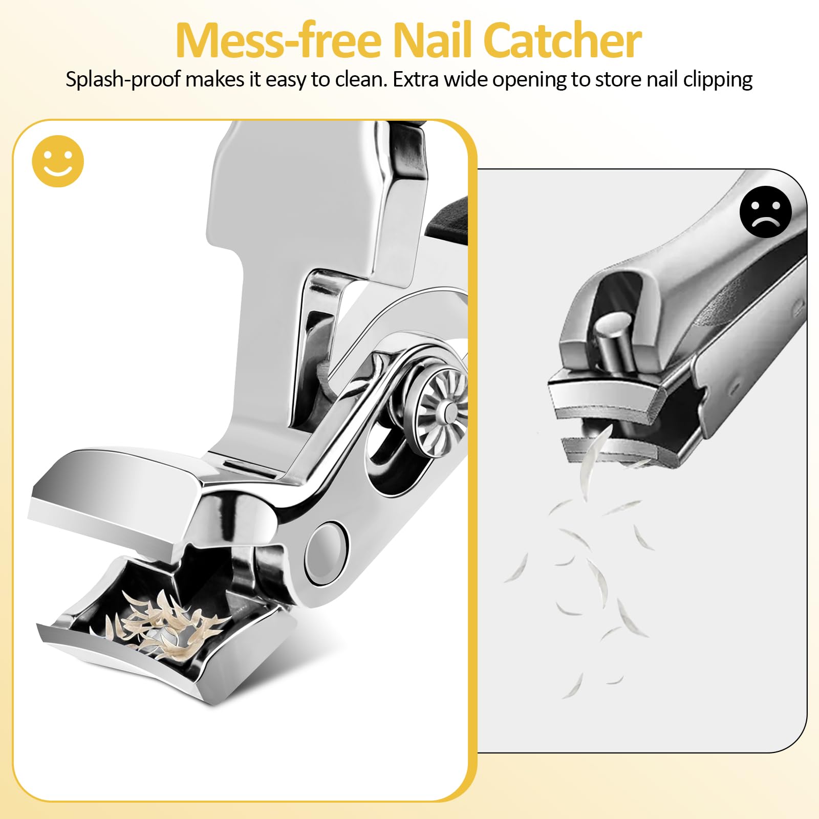 Euqvunn Ergonomic Angled Head Nail Clippers for Thick Nails with Catcher 7