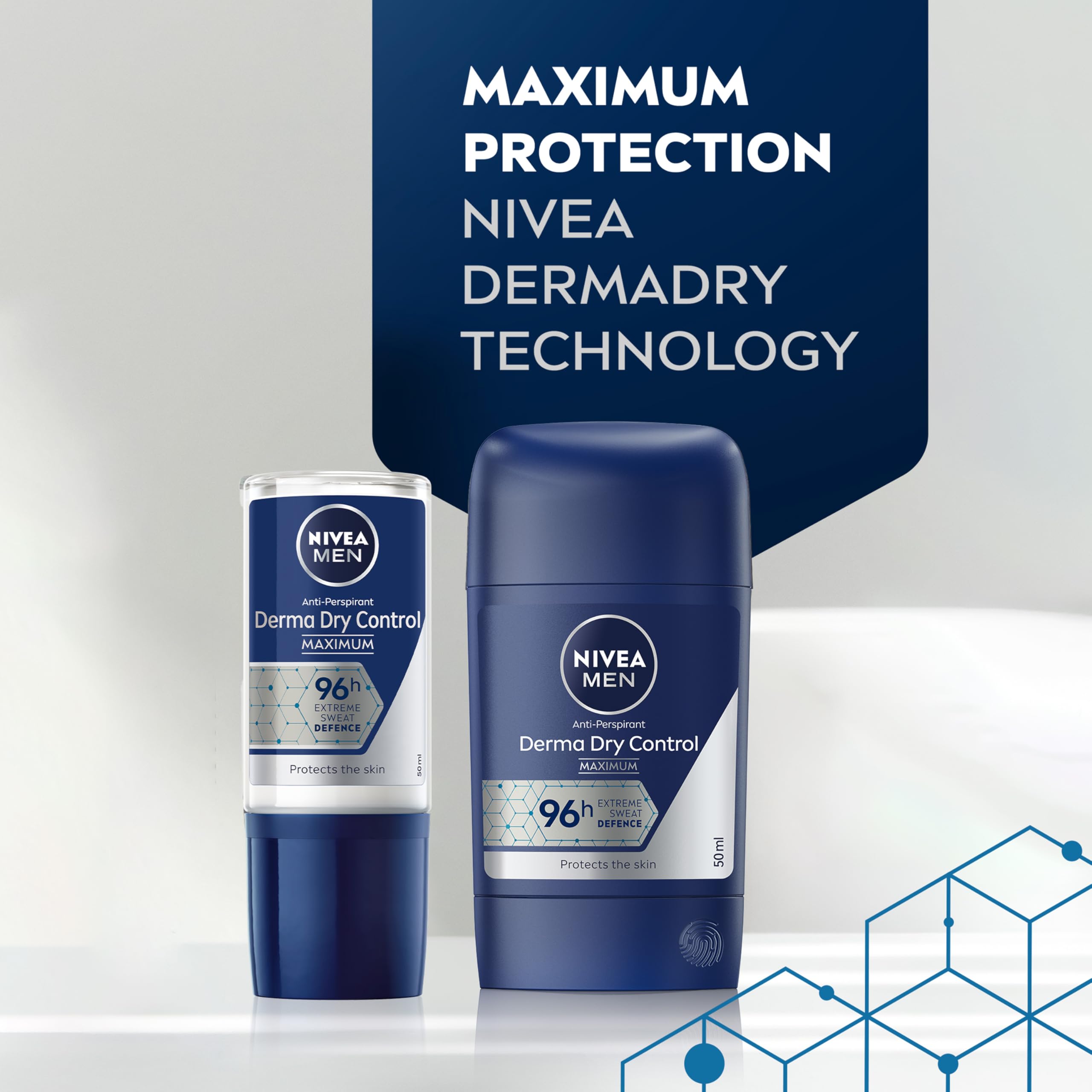 NIVEA MEN Derma Dry Control Stick Anti-Perspirant Deodorant for Men, 96H Sweat Protection 6