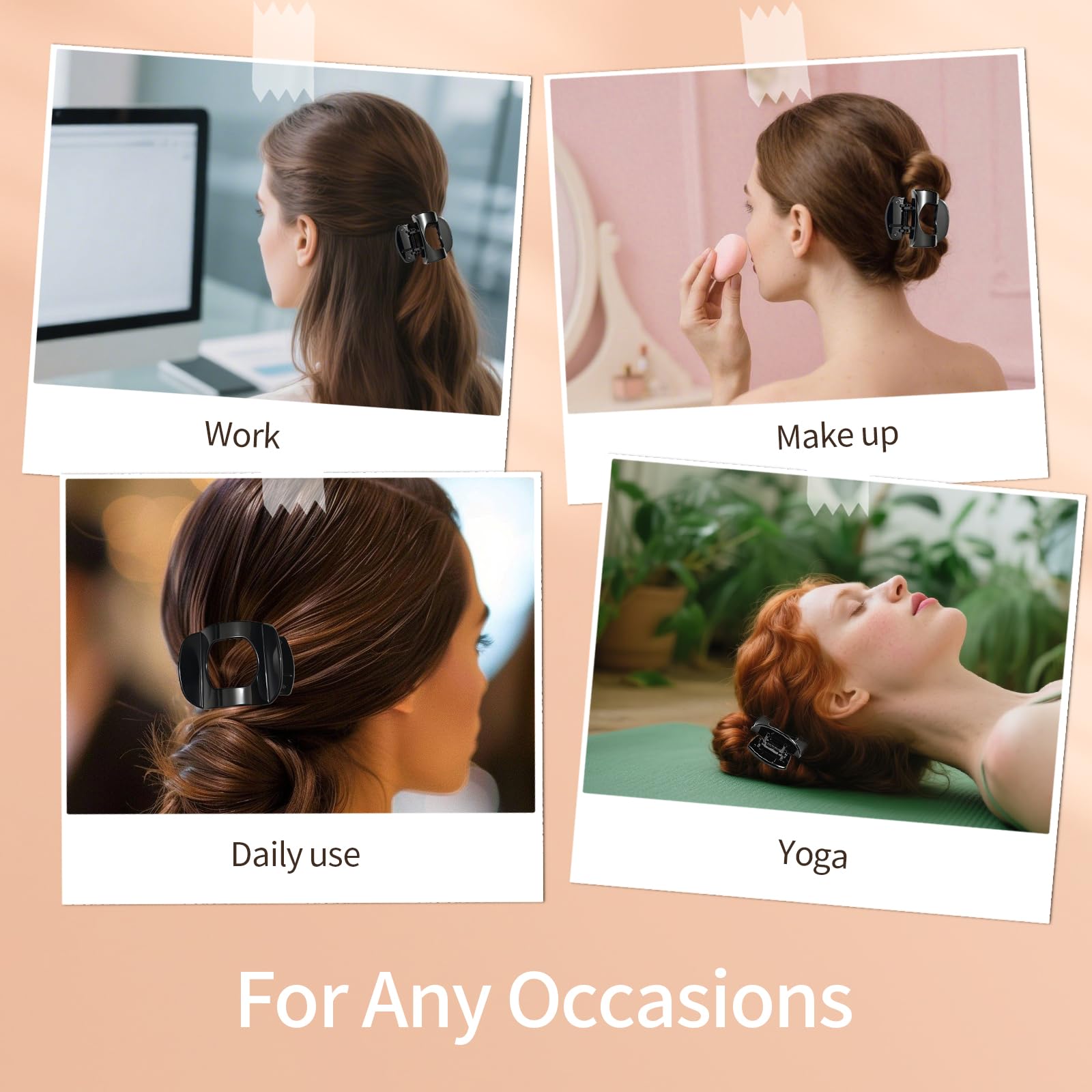 MOXYOY Flat Round Lay Down Hair Claw Clip for Women and Girls 5