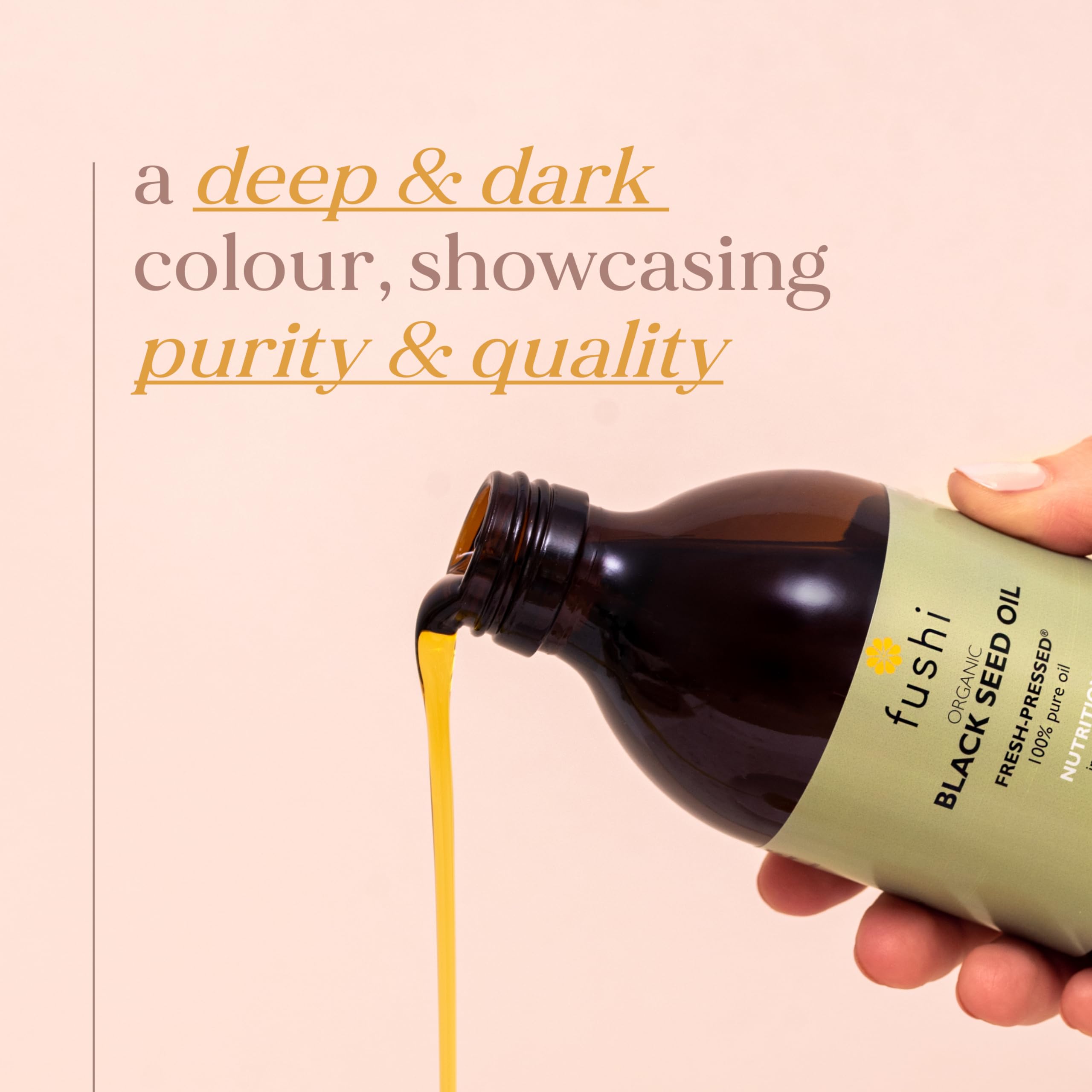 Fushi Organic Black Seed Oil 250ml | 100% Pure Cold & Fresh-Pressed High Thyoquinone 8