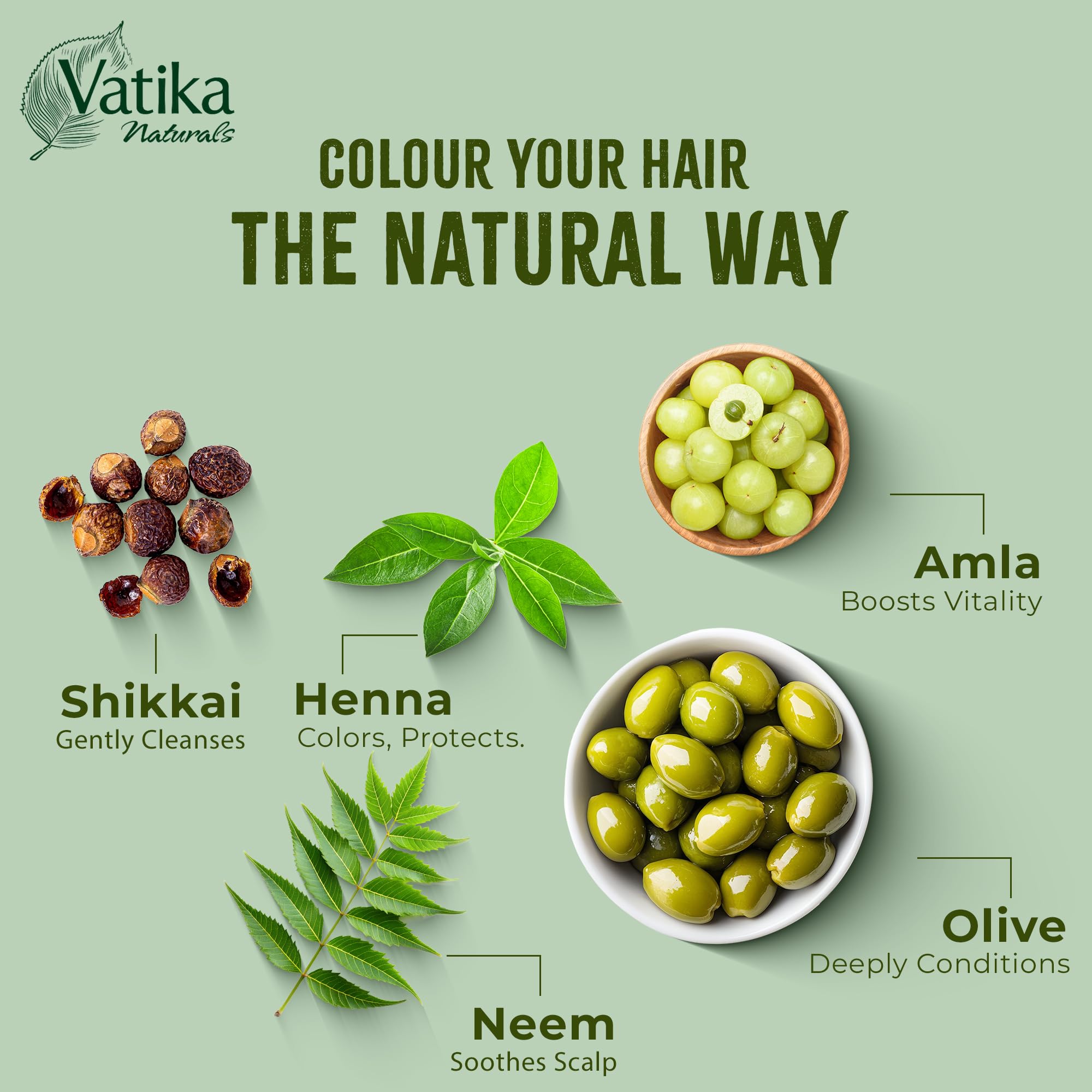 Dabur Vatika Henna Dark Brown Hair Colour - 60g (6 x 10g Sachets) Ammonia-Free 5