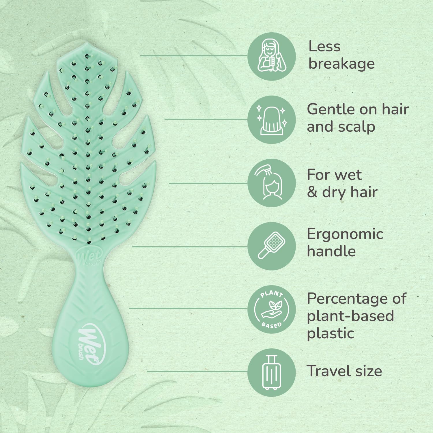 Wet Brush Go Green Mini Detangler Brush - Durable, Portable Hair Brush for All Hair Types 4