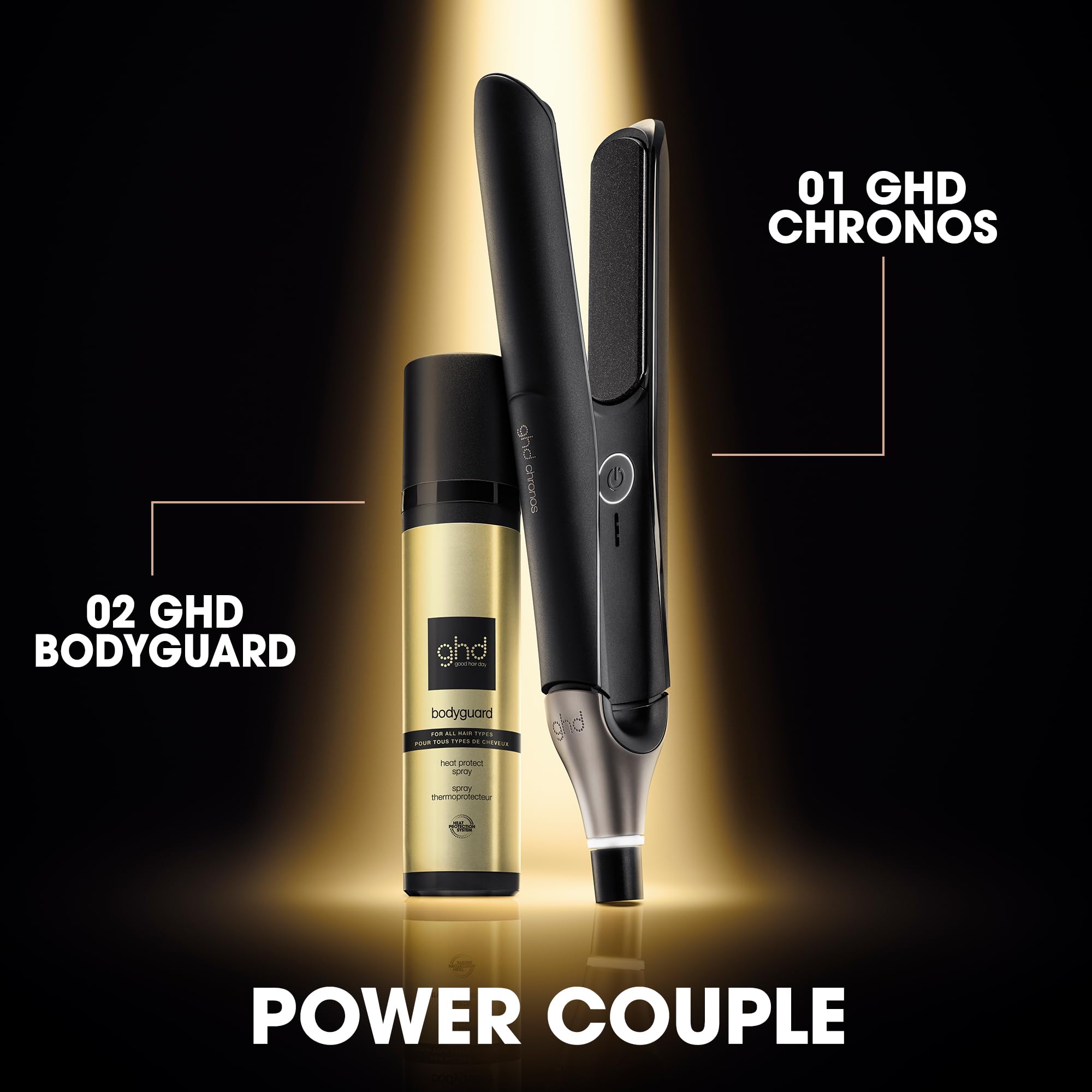ghd Chronos Professional Styler, Black - One Stroke High-Definition Results Lasting 24hrs 7