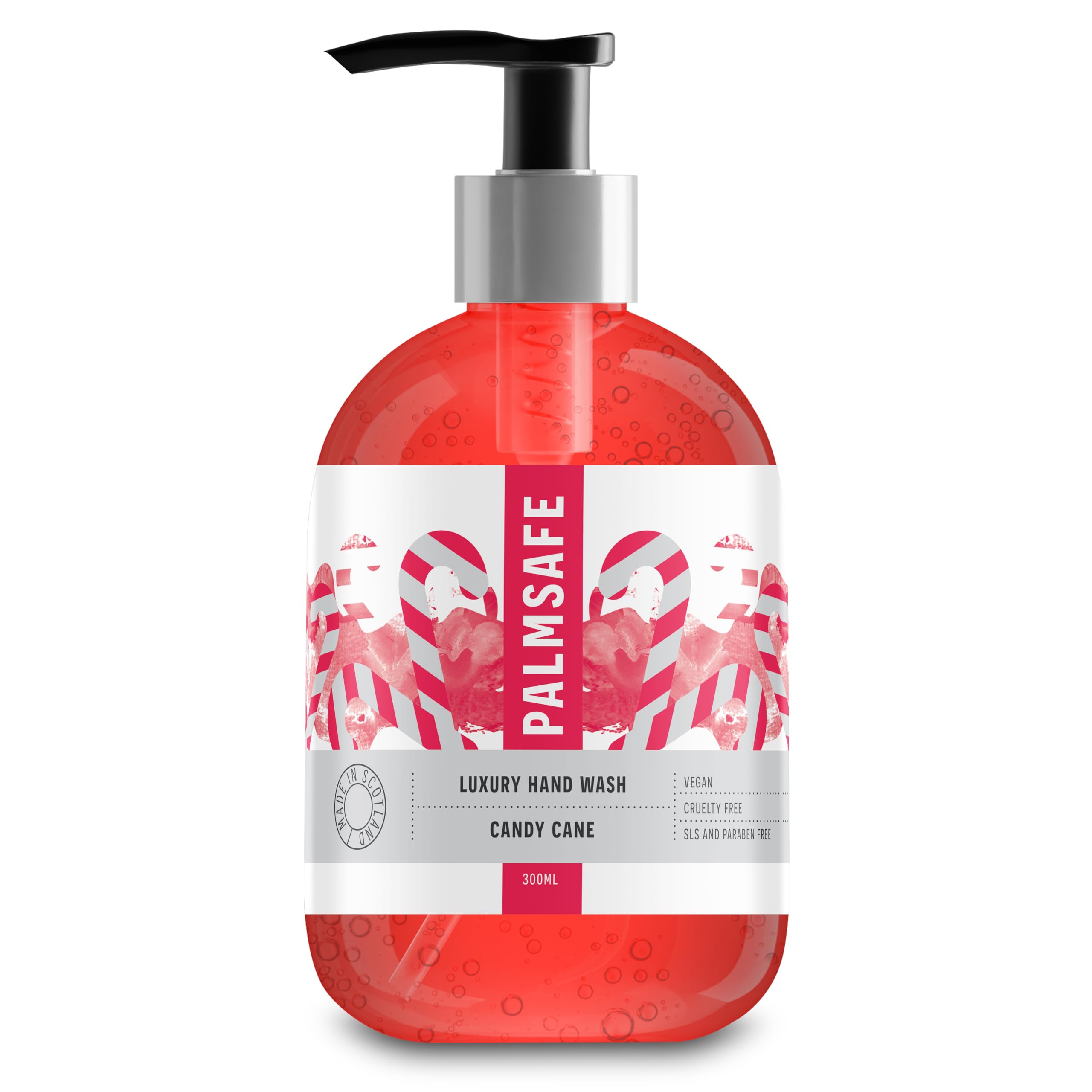 Palmsafe Candy Cane Luxury Hand Wash - SLS-Free, Vegan & Hydrating Cleanser