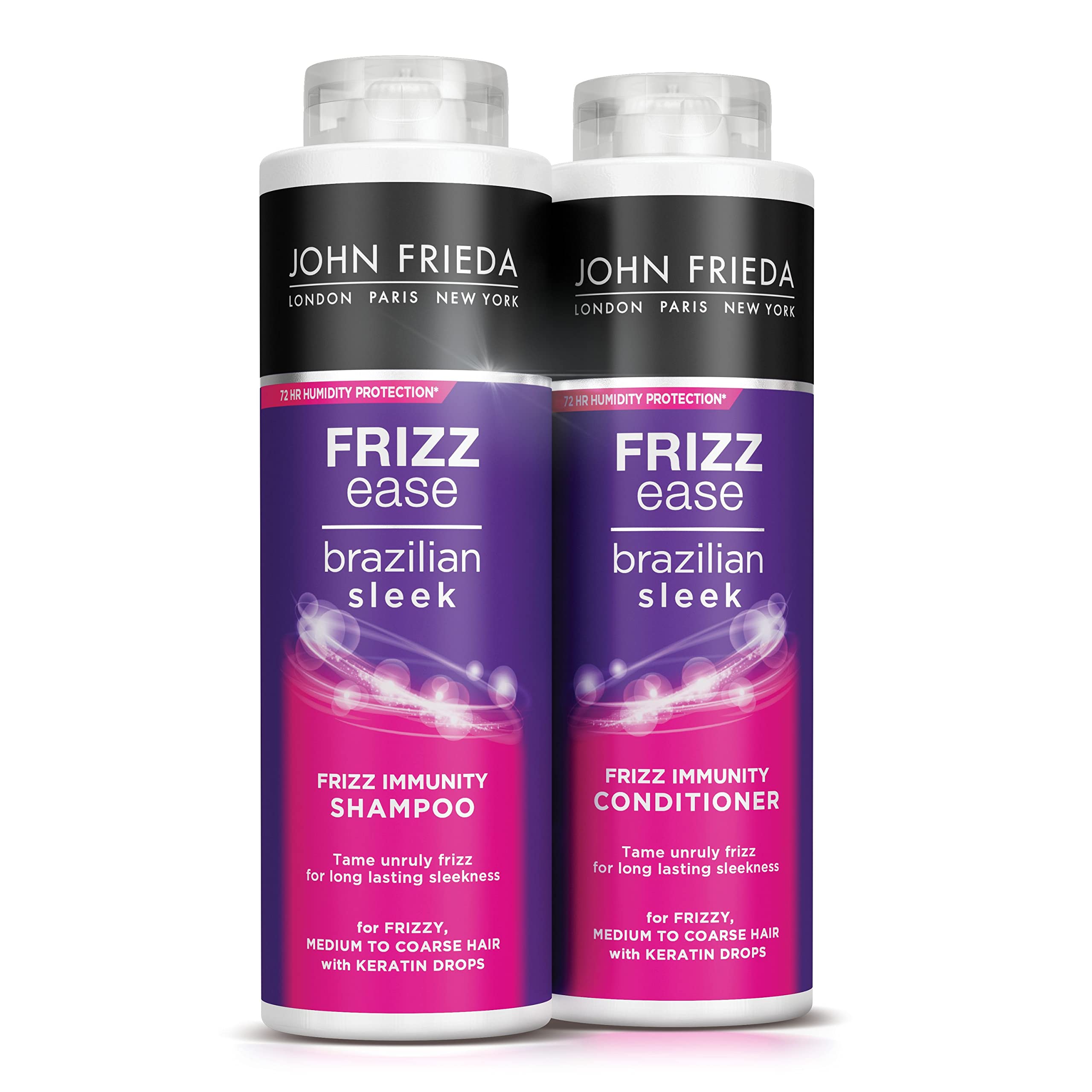 John Frieda Frizz Ease Brazilian Sleek Frizz Immunity Smoothing Shampoo & Conditioner Set