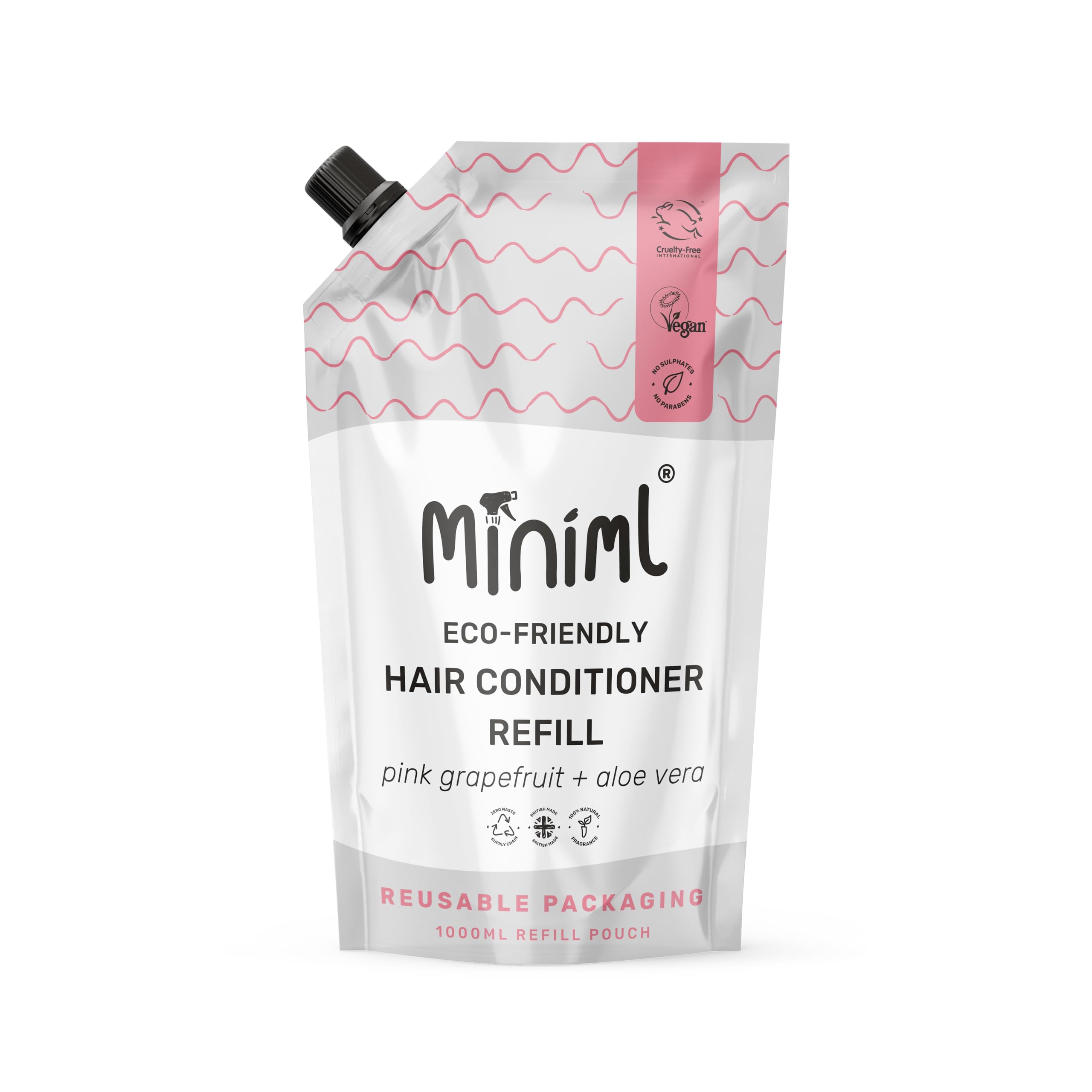 Miniml Natural Hair Conditioner Refill 1L Pink Grapefruit & Aloe Vera - Sulphate Free