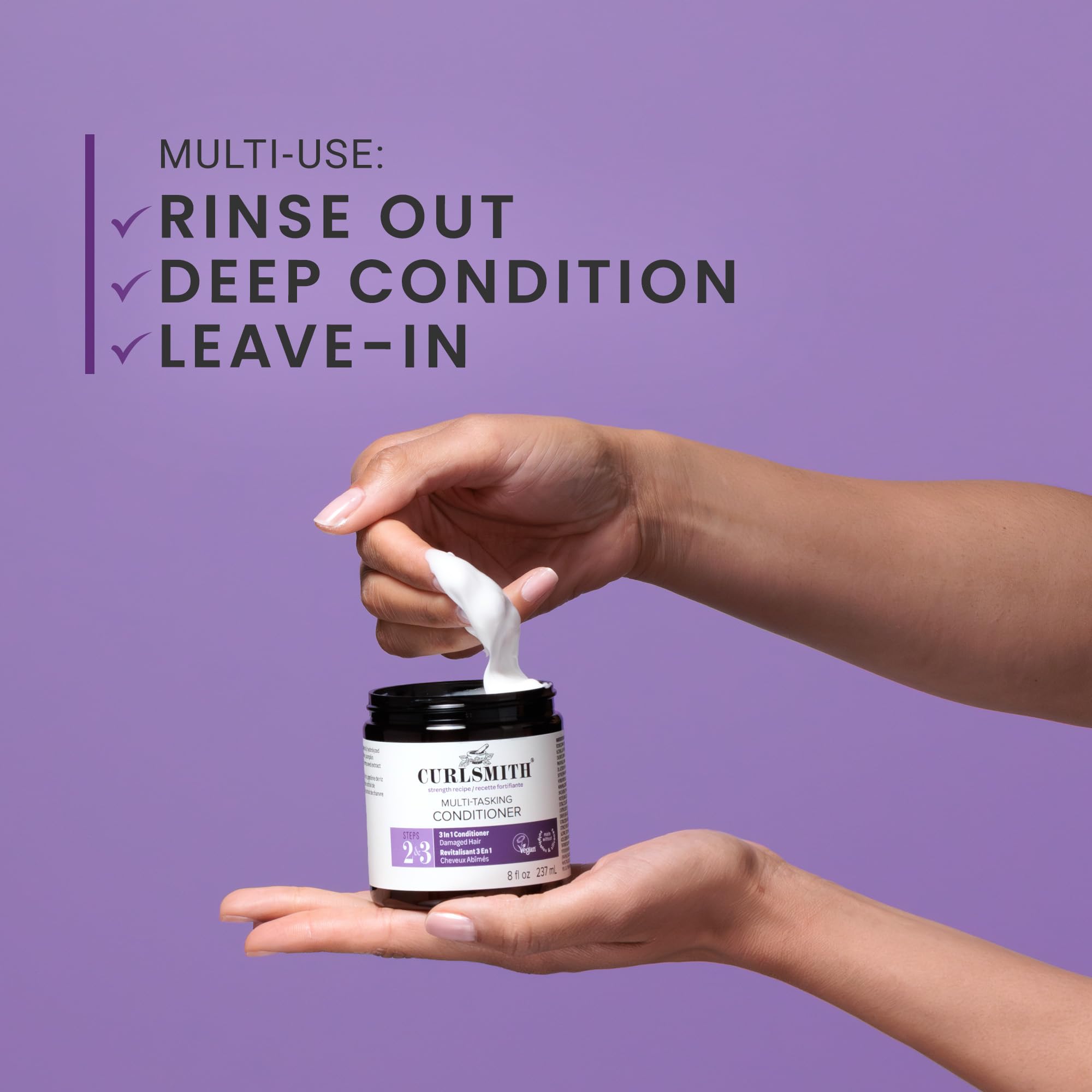 CURLSMITH Multi-Tasking Conditioner 3 in 1 for Damaged Hair, Protein Moisture Balance 237ml 4