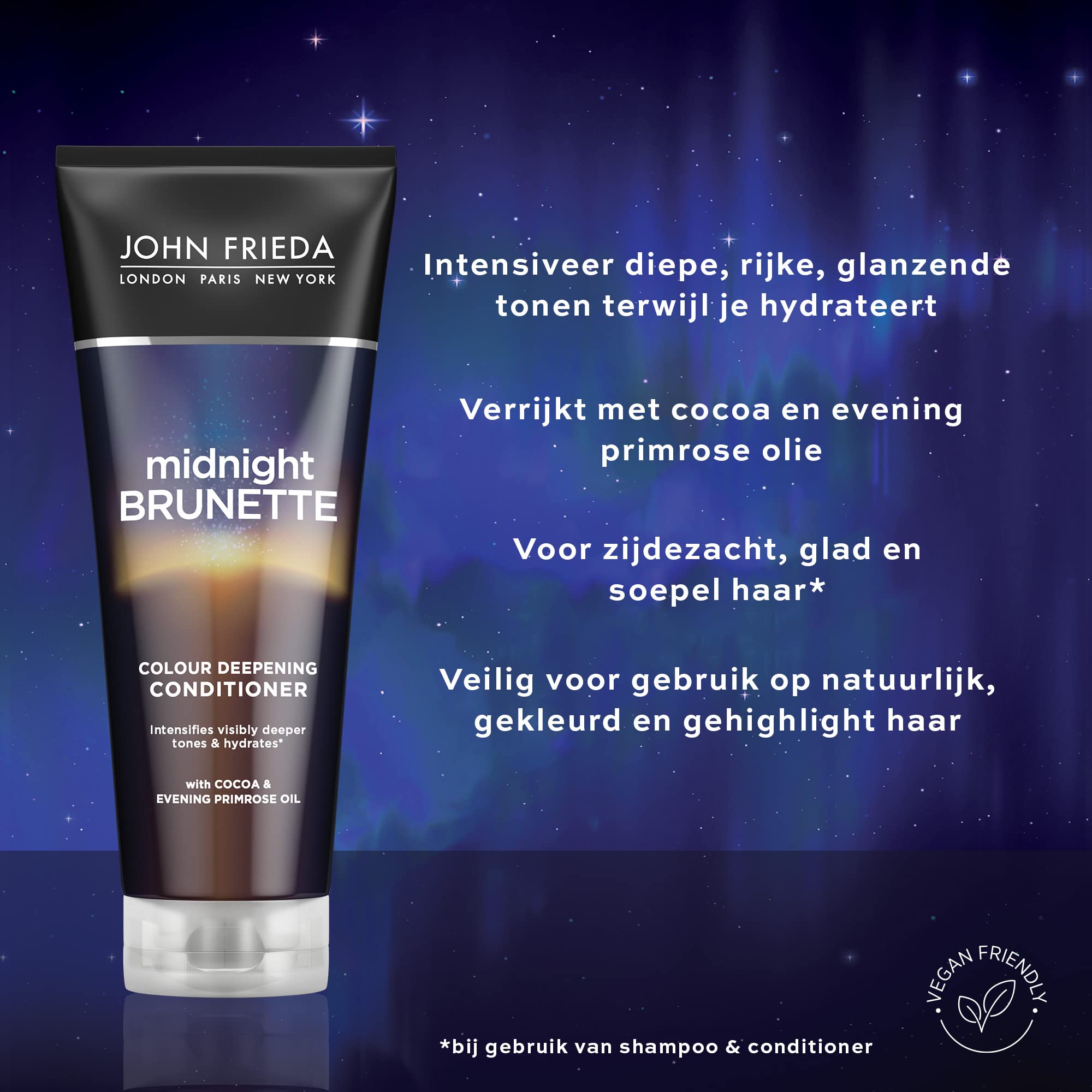 John Frieda Midnight Brunette Colour Deepening Conditioner for Dull Brunette Hair 250 ml