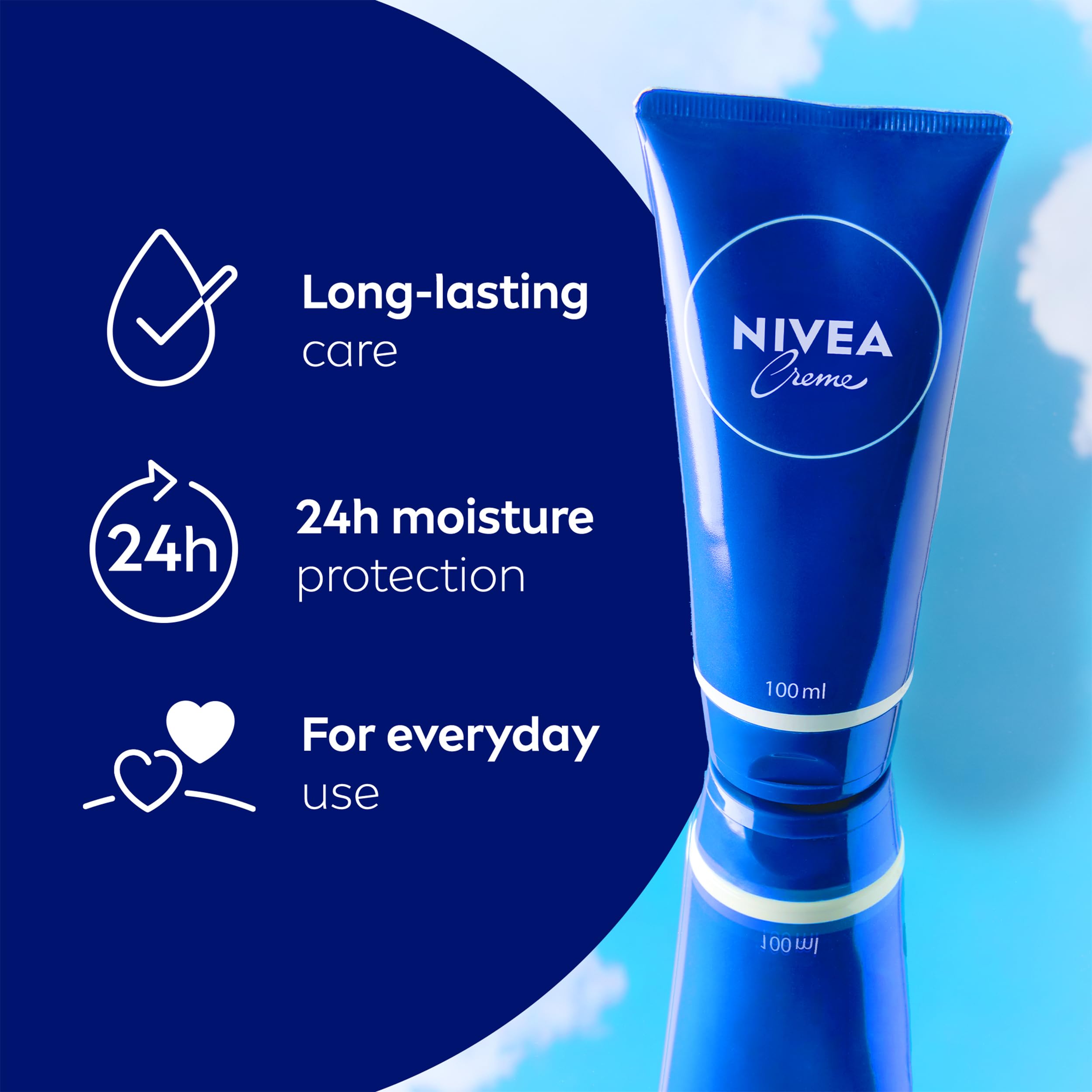 NIVEA Creme Tube 100ml: Intensive Protective Moisturising Cream for Face, Body & Hands