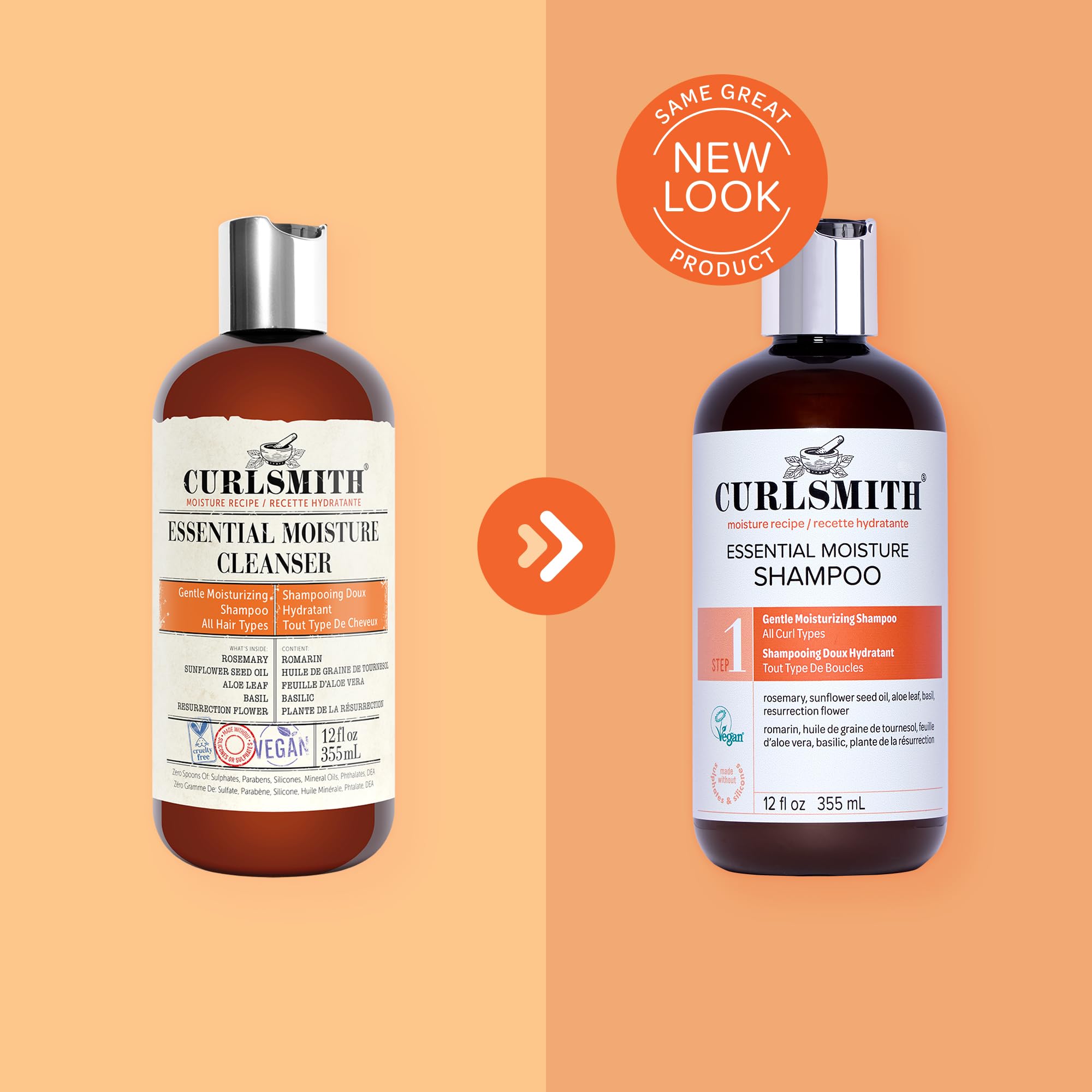 CURLSMITH Essential Moisture Cleanser - Gentle Nourishing Shampoo for All Curls & Textures