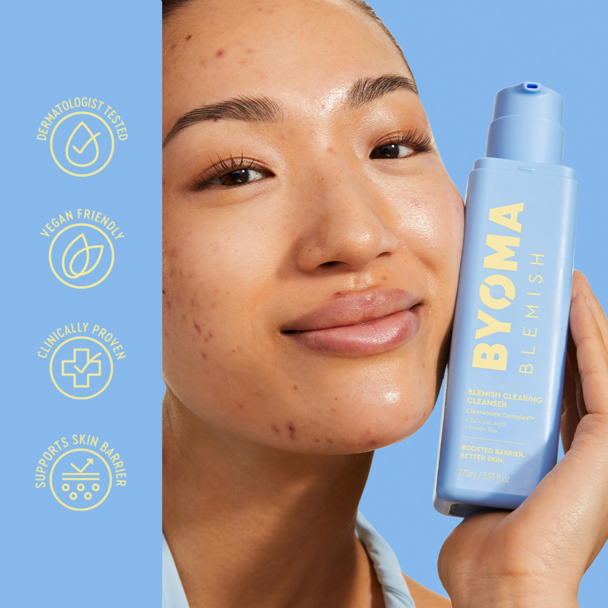 BYOMA Blemish Clearing Cleanser (175ml) for Acne-Prone Skin with Salicylic Acid 7