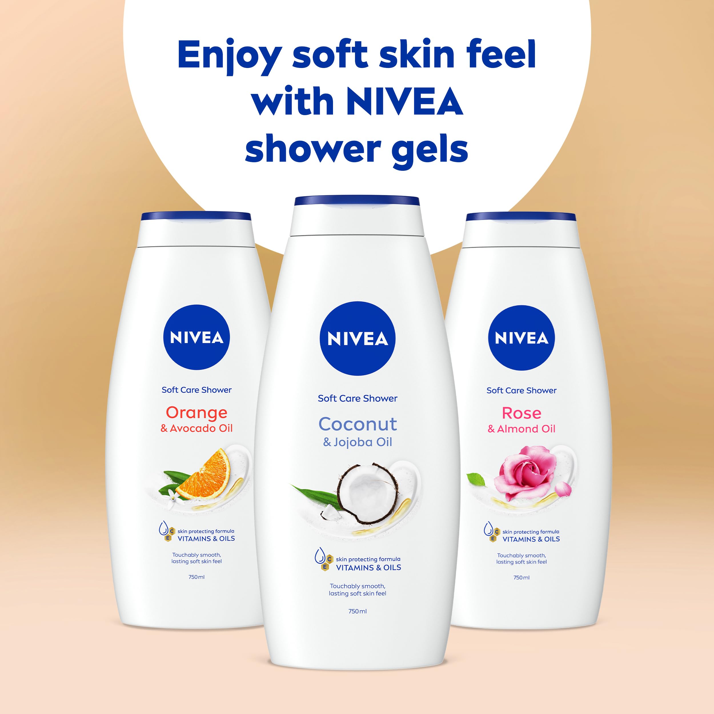 NIVEA Coconut & Jojoba Oil Shower Cream, 750ml - Moisturising Body Wash for Smooth Skin 6