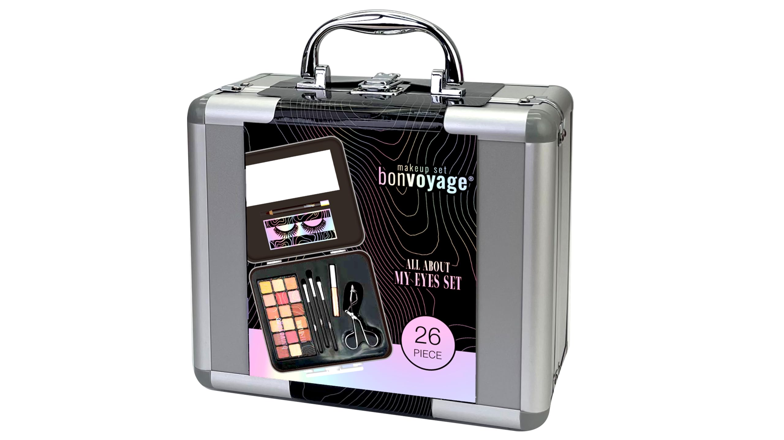 Bonvoyage, Augen-Make-up-Set, inklusive künstlicher Wimpern und 18-farbigem Lidschatten 4