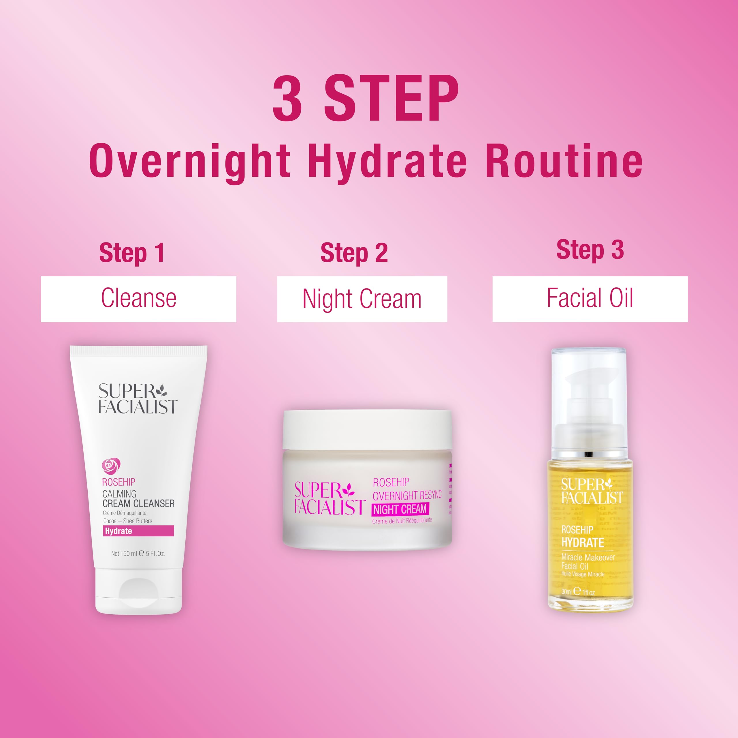 Super Facialist Rosehip Overnight Resync Night Cream with SleepSmart Complex 6