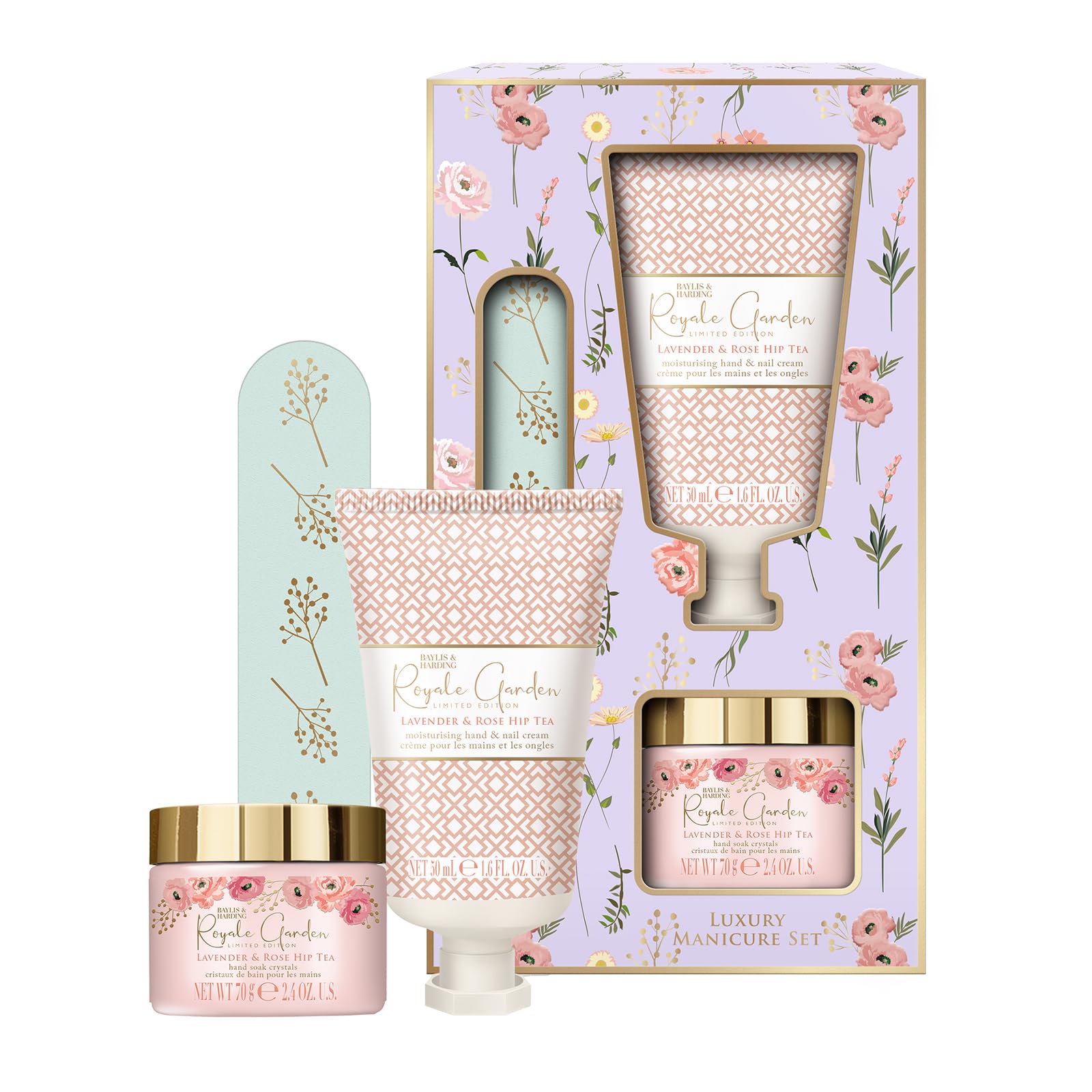 Baylis &amp; Harding Royale Garden Lavendel- &amp; Hagebuttentee Luxus-Maniküre-Geschenkset (1 Stück) - Vegan 1