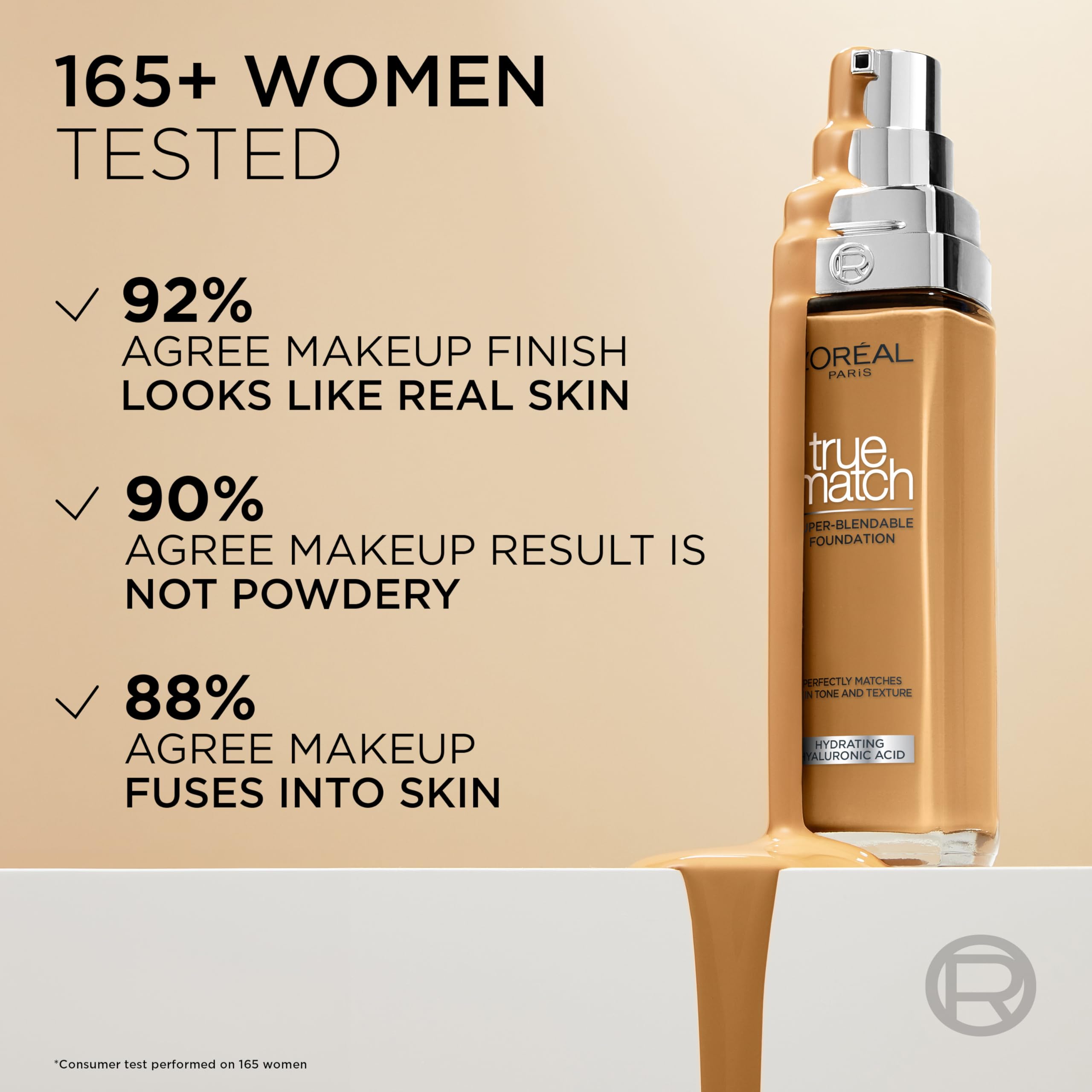 L'Oréal Paris True Match Hautpflege-Flüssig-Foundation mit Hyaluronsäure, LSF 16, Farbton 4,5W 4