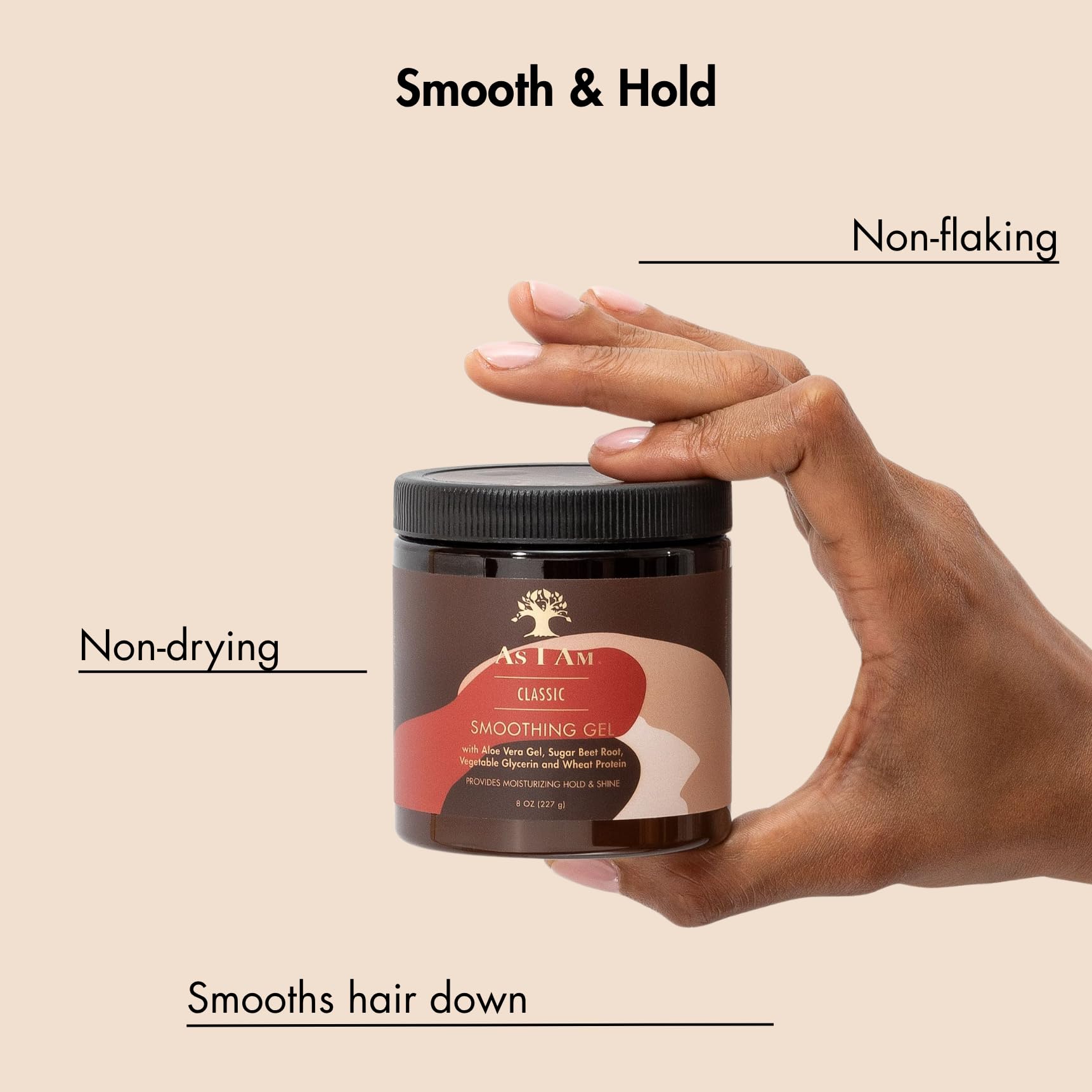 As I Am Smoothing Gel for Edges and Flyaways, Strong Flexible Hold, 227g/8 oz 3