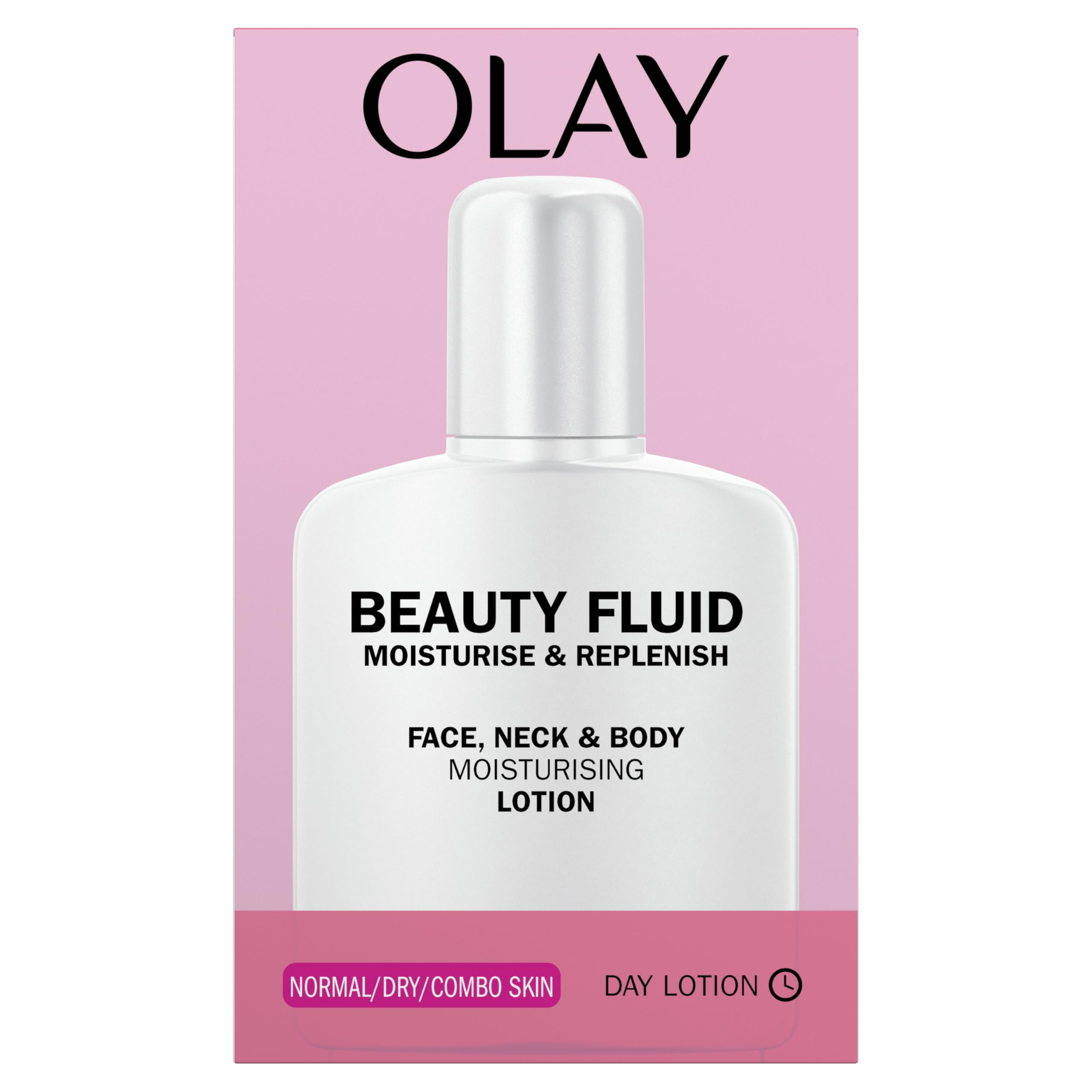 OLAY Classics Beauty Fluid Regular 200ml - 24H Lightweight Face, Neck & Body Moisturizer
