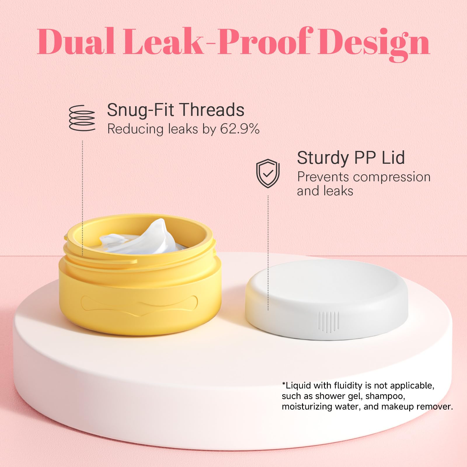 Euqvunn 40ml Silicone Travel Containers for Toiletries with Leak-Resistant Lids