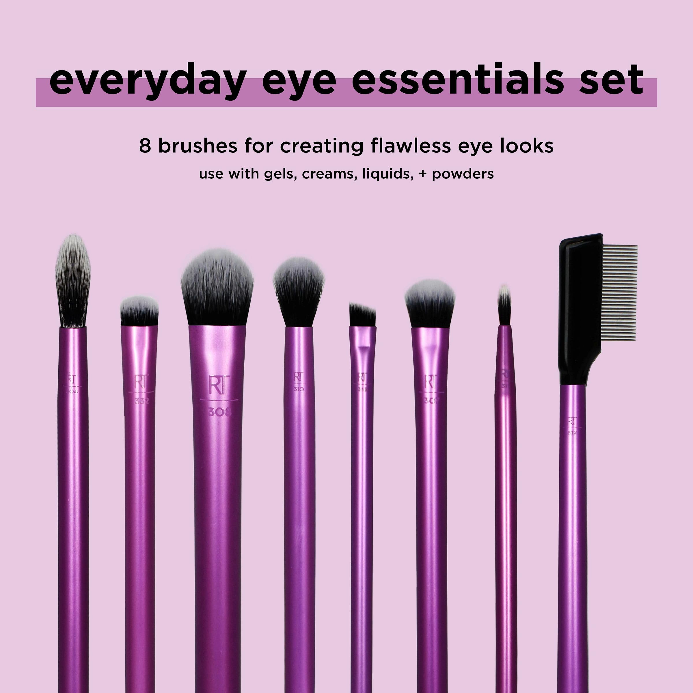 REAL TECHNIQUES Everyday Eye Essentials 8-Piece Eyeshadow Brush Set for Flawless Looks