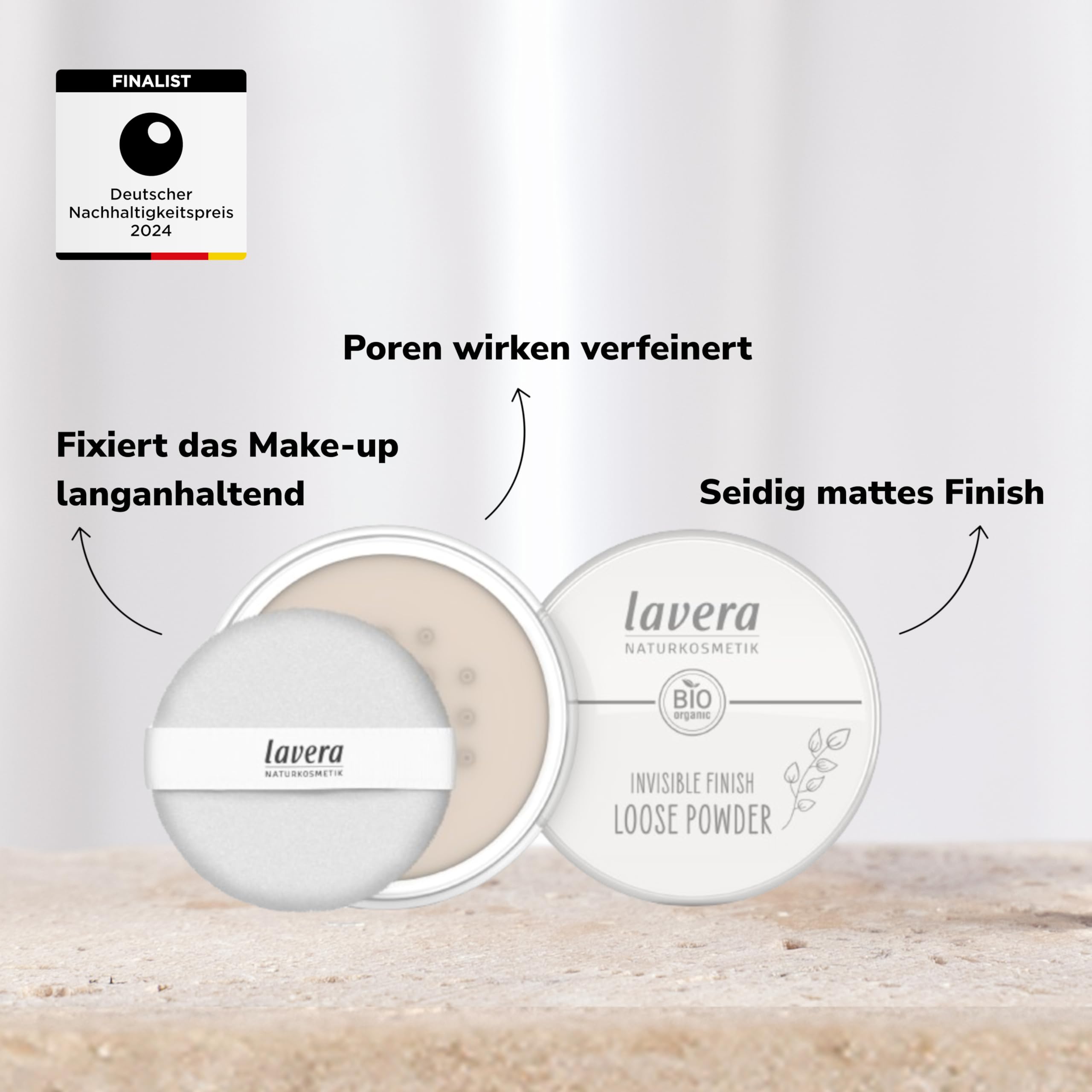 lavera Invisible Finish Loose Powder with Organic Rice & Tapioca - Translucent 3