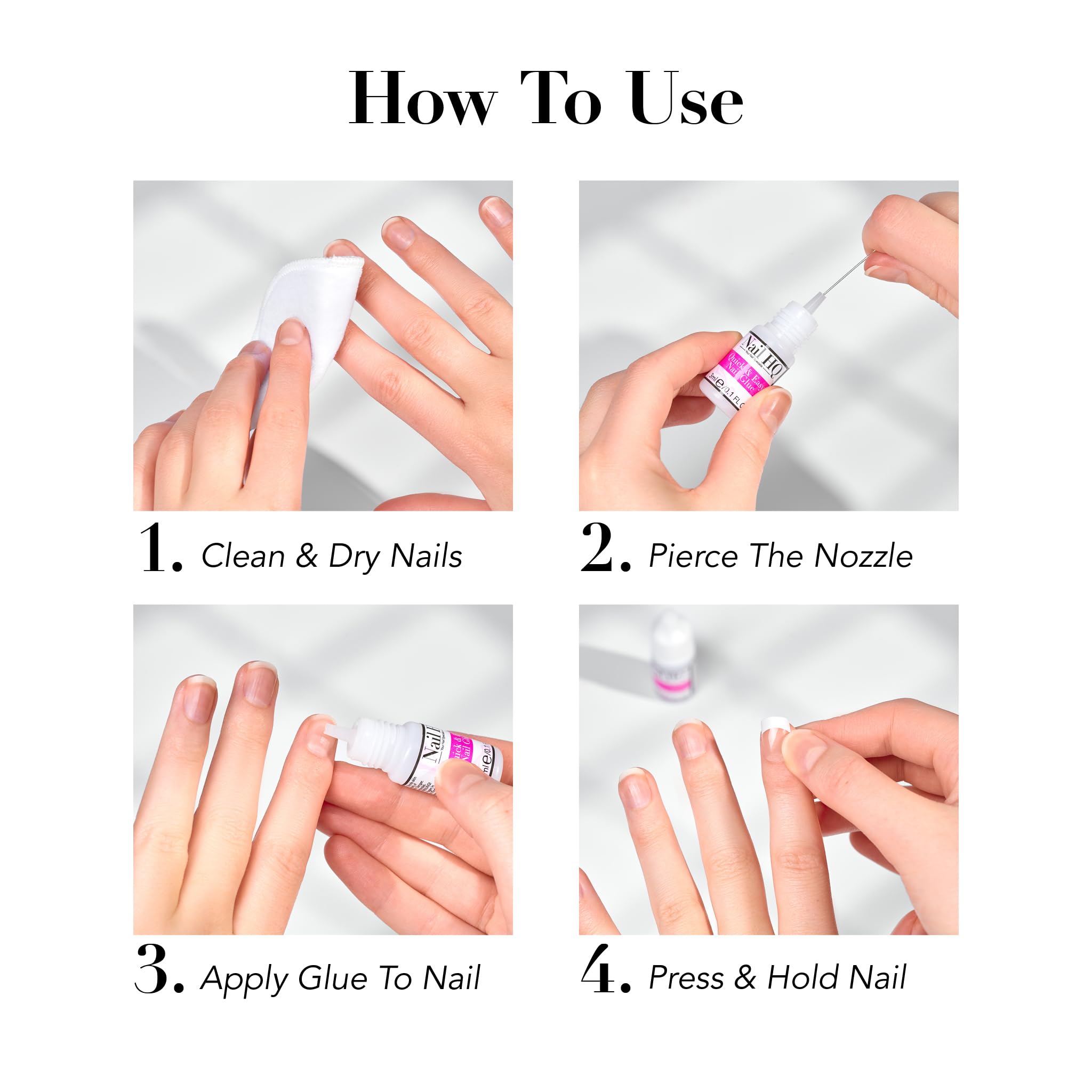 Nail HQ Super Starker Nagelkleber 3 ml – Schnelltrocknend, starke Haftung, Präzisionsspitze 4