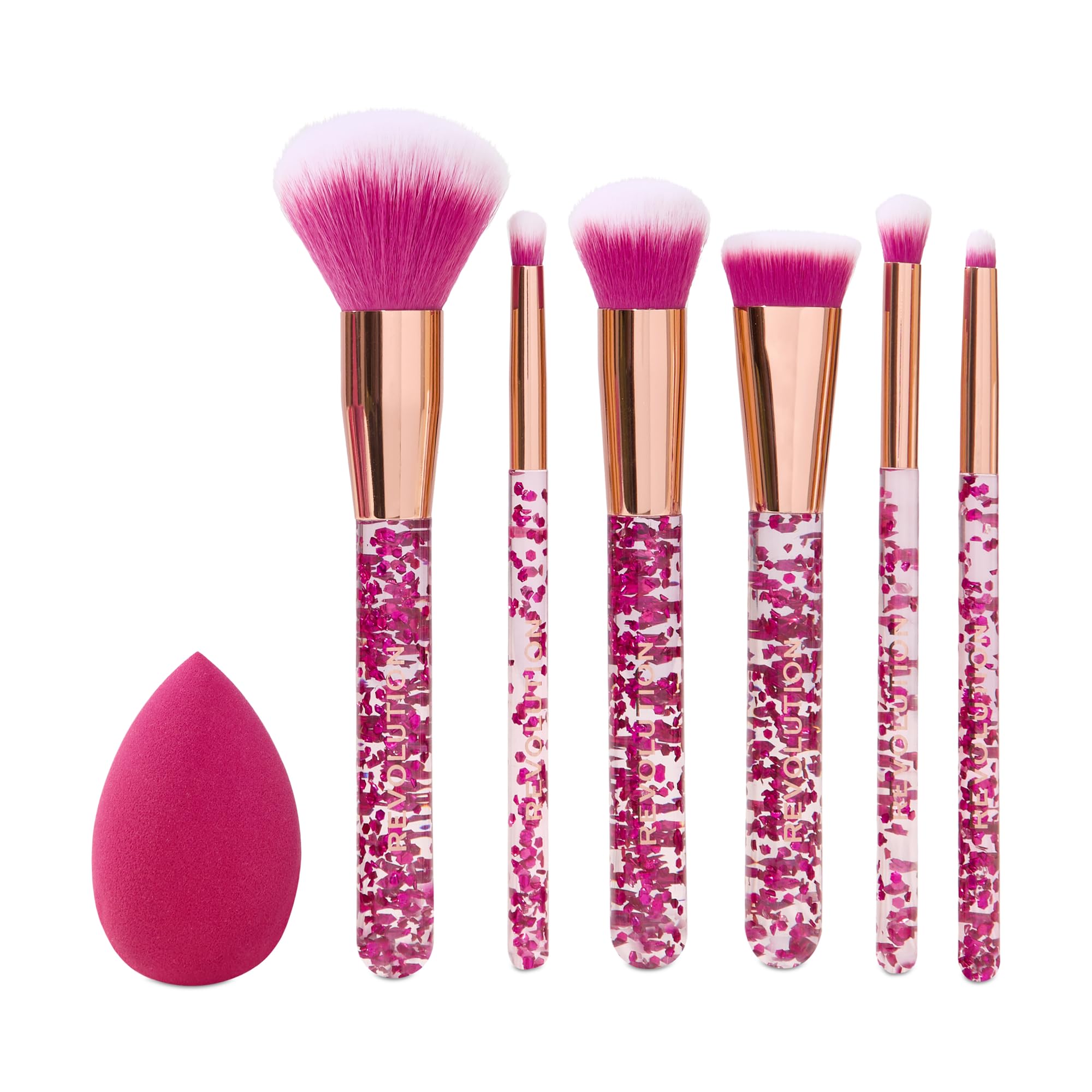 Revolution Full Look 7-Piece Makeup Brush Gift Set with Blending Sponge