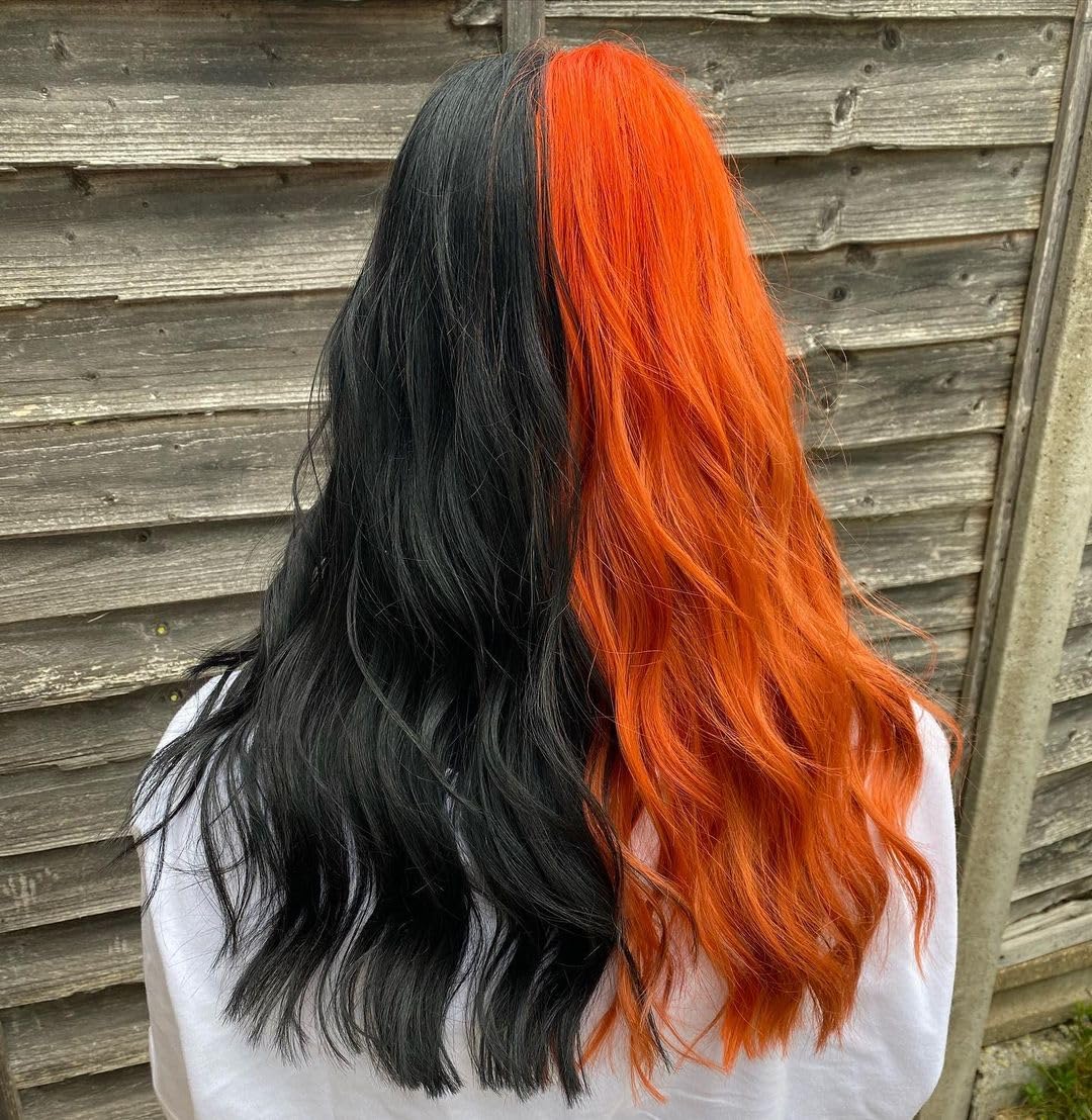 Crazy Color Black Semi-Permanent Hair Dye Duo - Vegan, Conditioning Blue Black Color 6