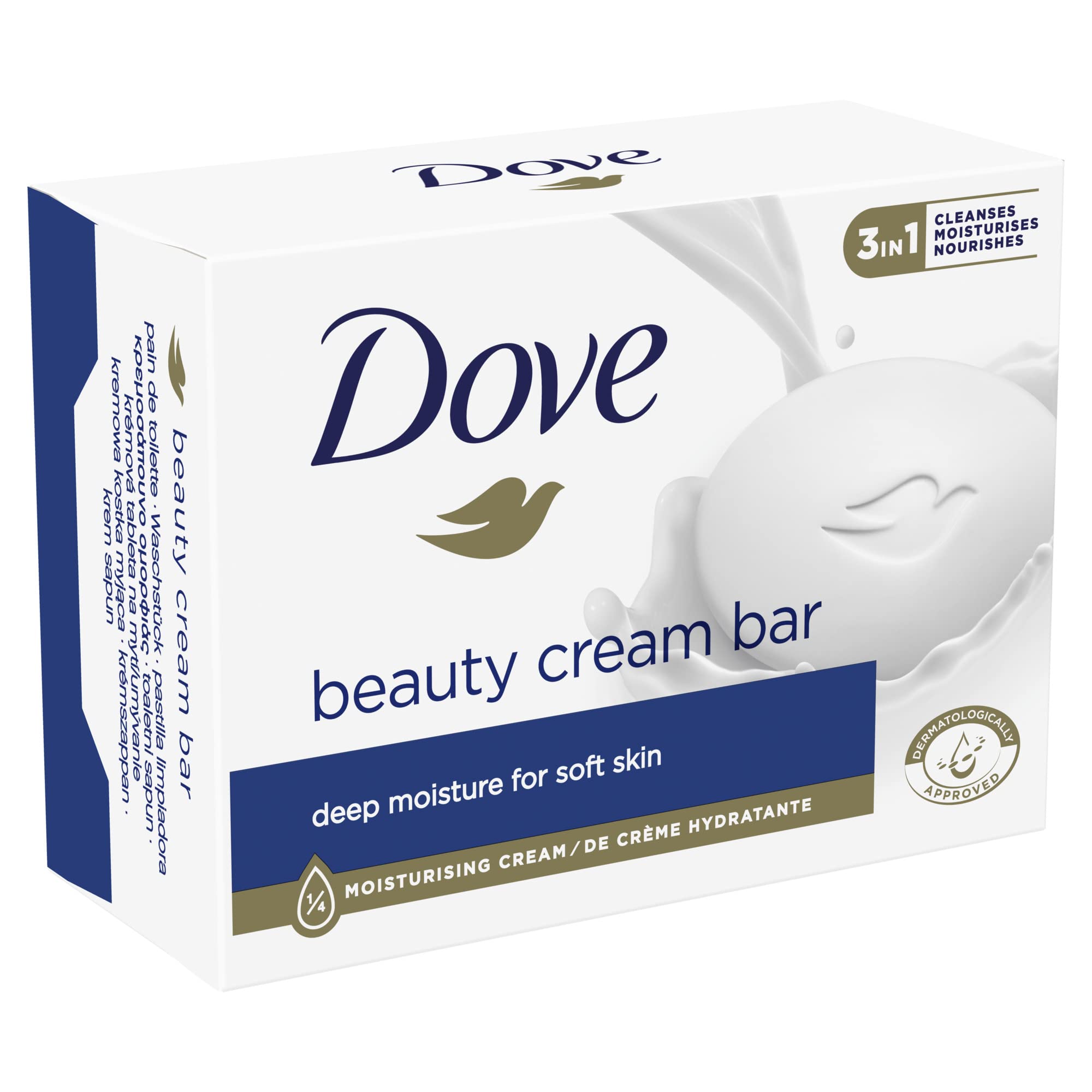 Dove Beauty Cream Bar Hand Soap with 1/4 Moisturising Cream for Soft Hands 90g 4