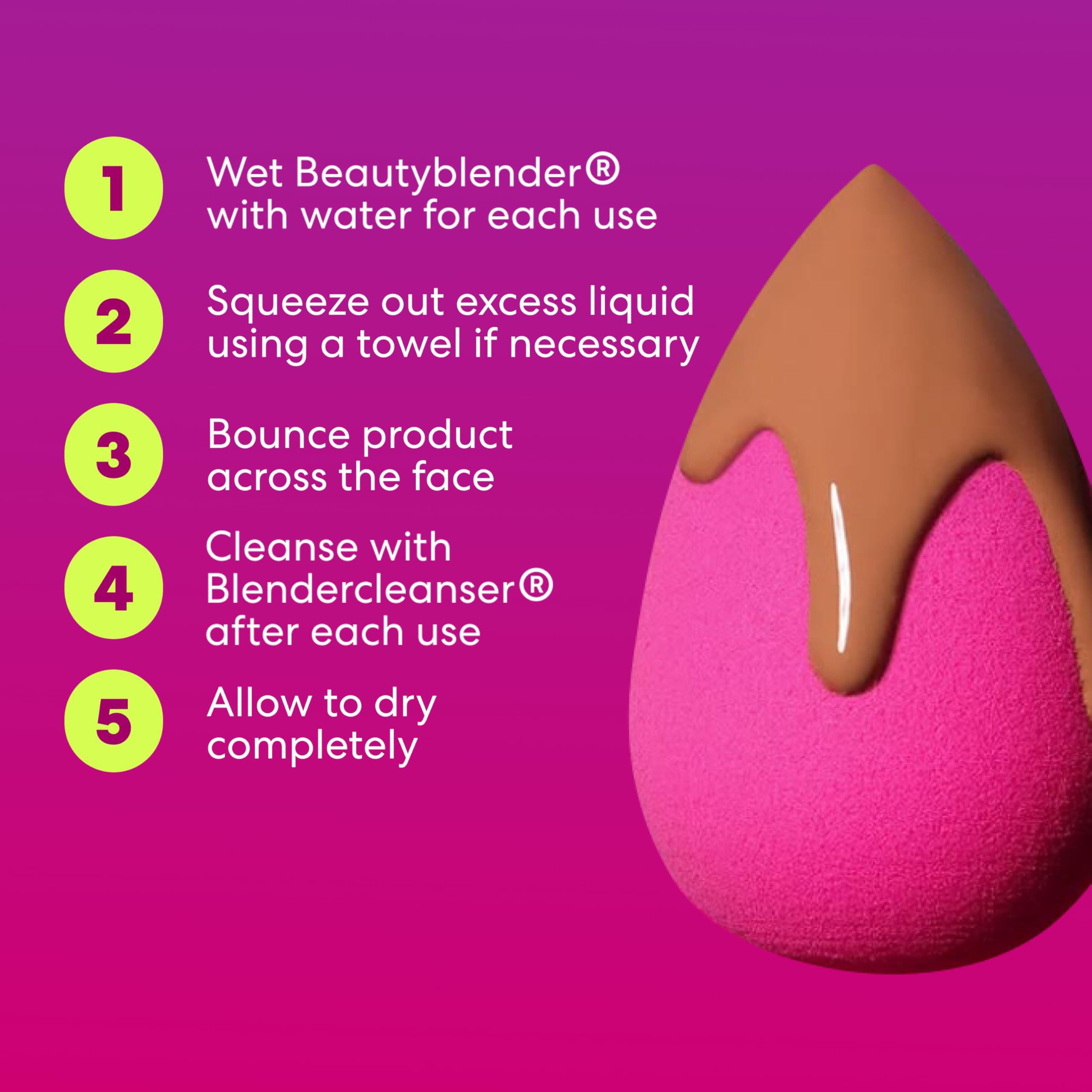 beautyblender Original Makeup Applicator Sponge for Powder Liquid Coverup BB 7