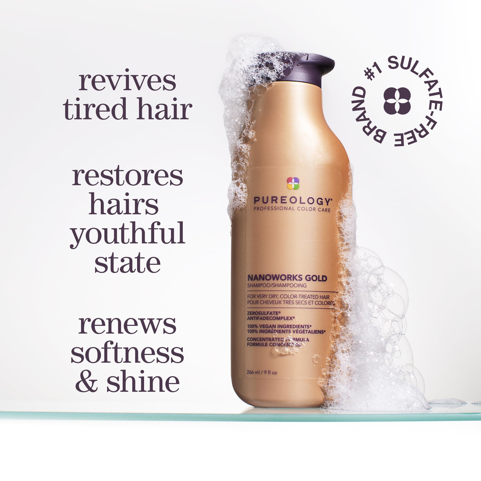 PUREOLOGY Nanoworks Gold Shampoo for Fine, Very Dry, Colour-Treated Hair 266ml