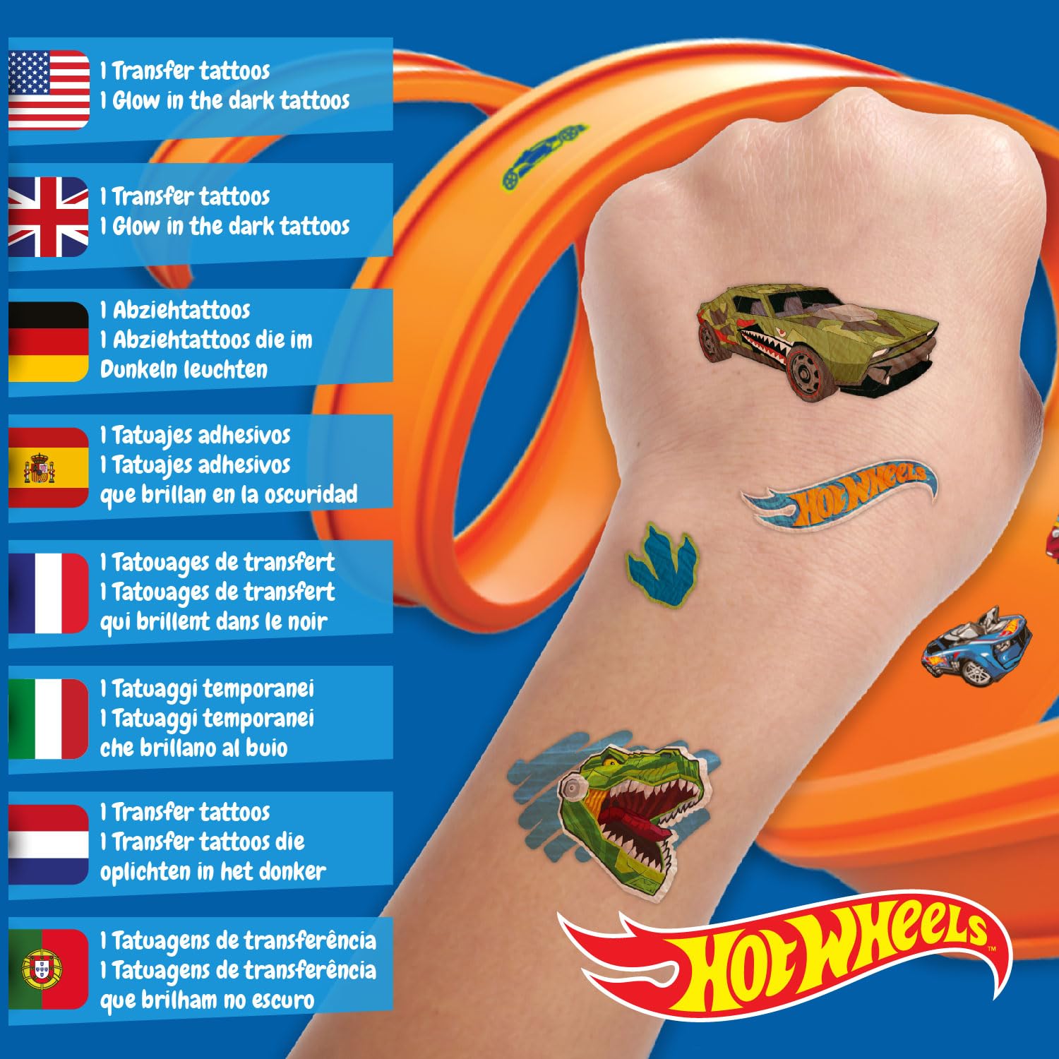 Science4you Temporäre Tattoos – Hot Wheels-Aufkleber für die Hot Wheels-Party, K 7
