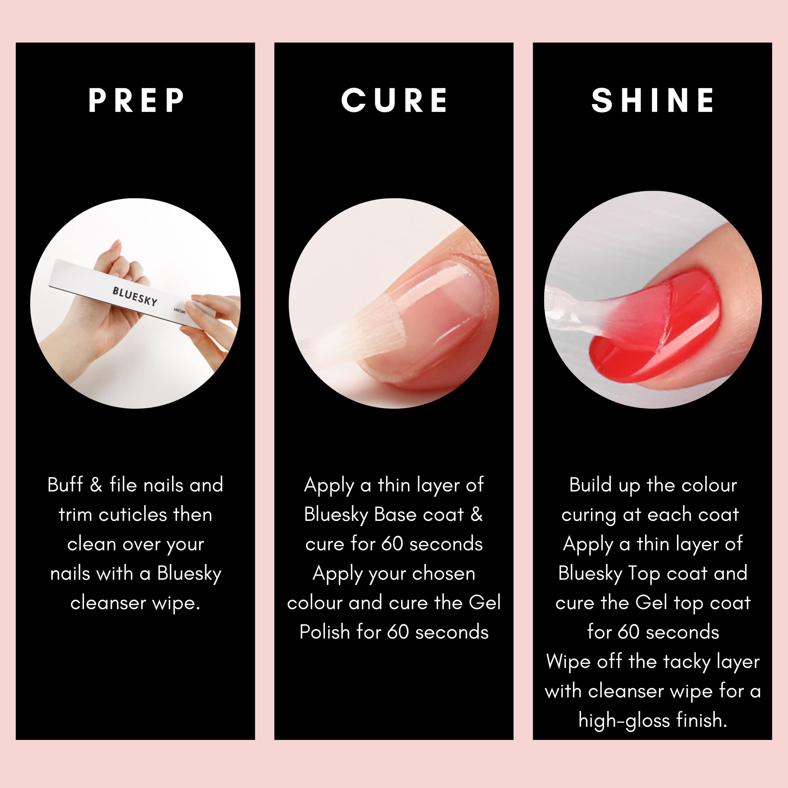 BLUESKY Gel Nail Polish - Grapefruit Sparkle 80546, Light Pink, 10 ml, High-Gloss Wear 5