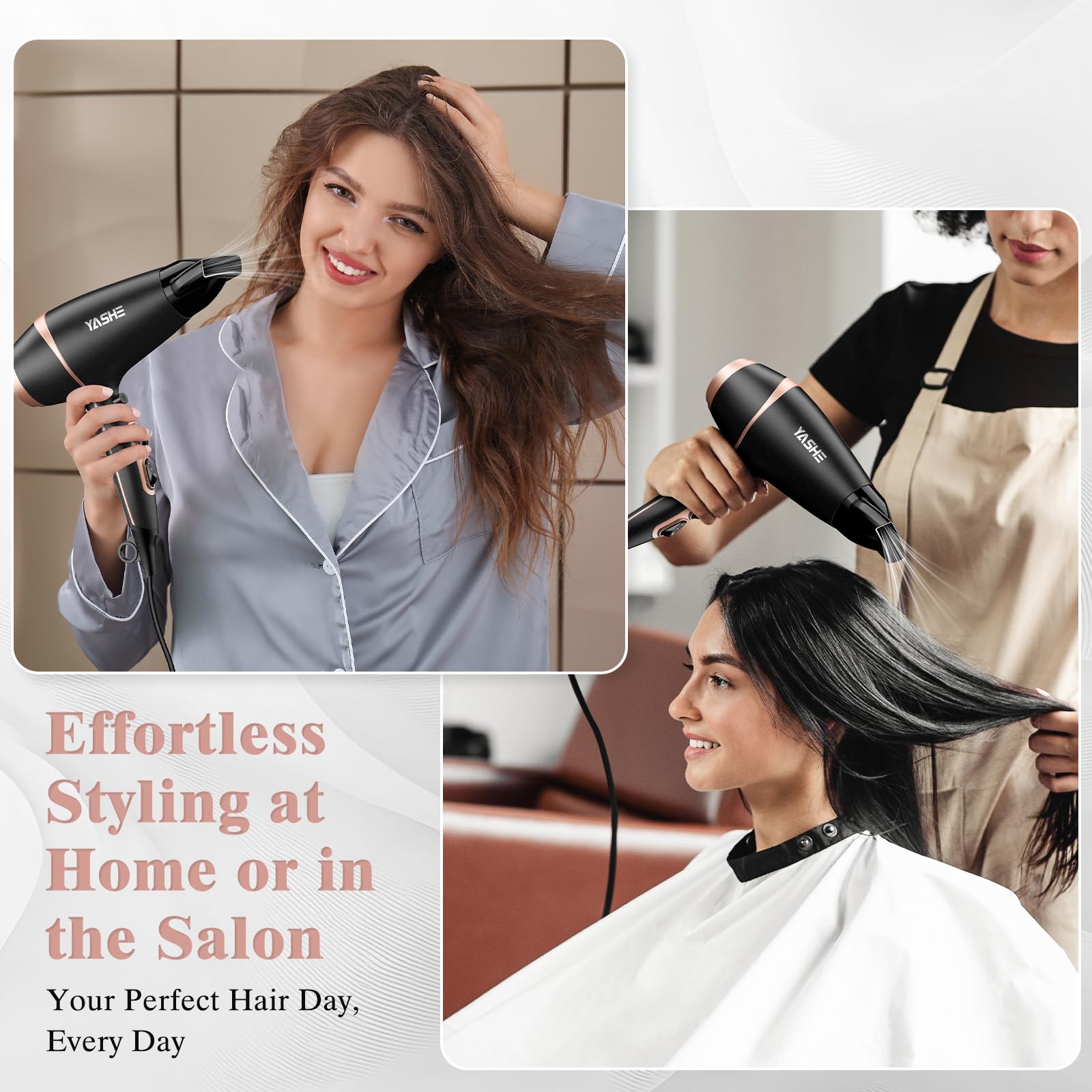 YASHE Professional 2000W Hair Dryer with Cool Shot, 2 Speeds & 3 Heat Settings 7